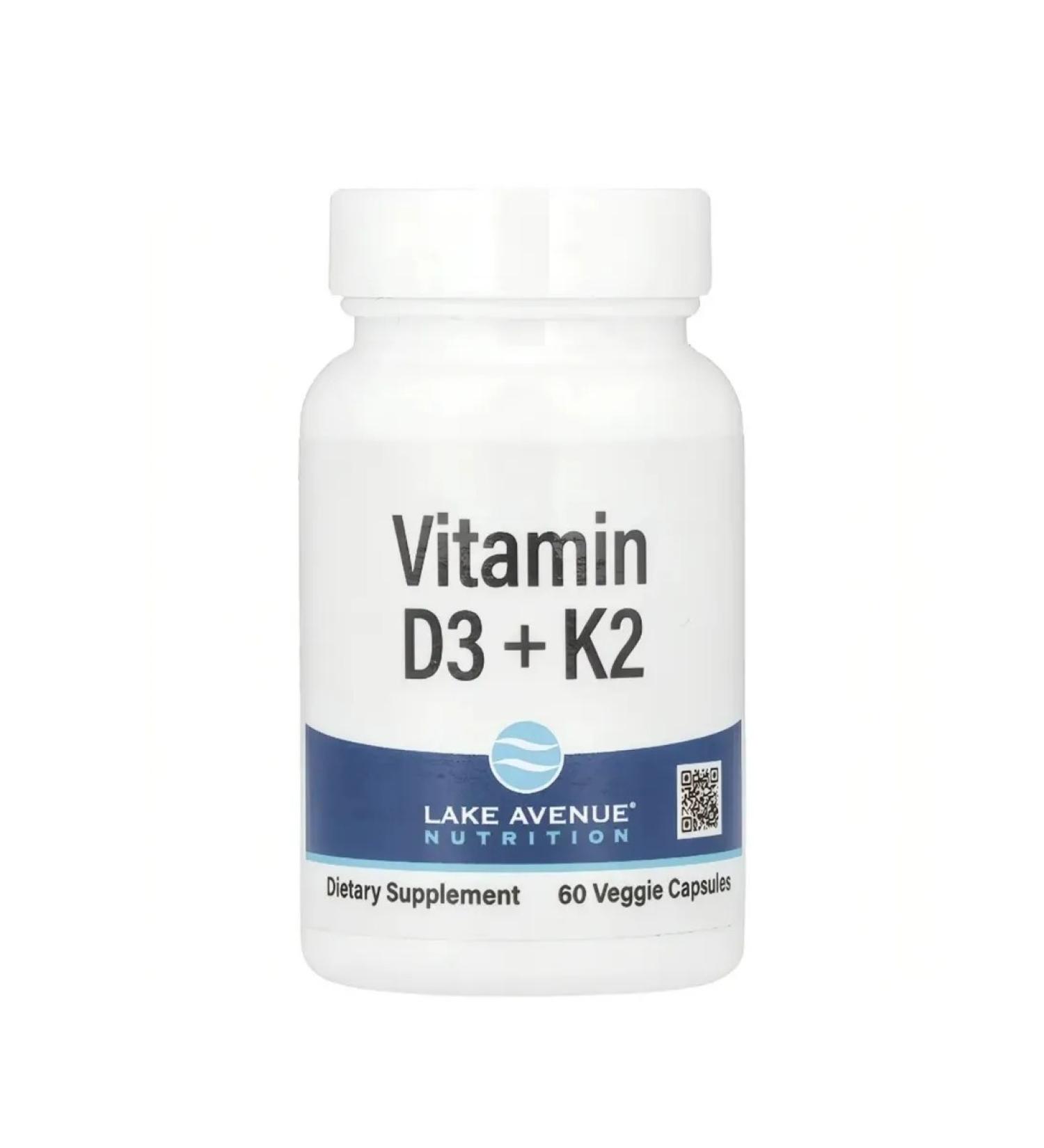 Lake Avenue Nutrition D3 +K2 60 plant capsules - Buy Online on GoSupps.com