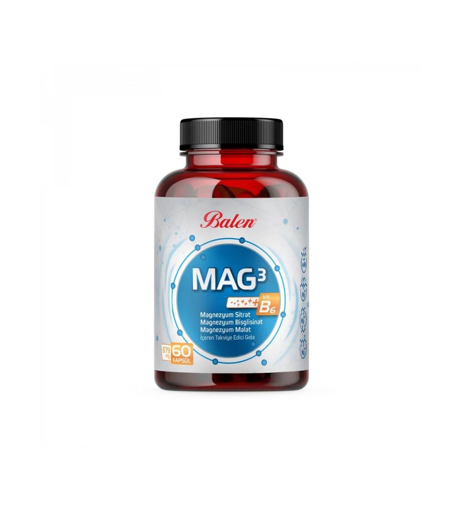 Balen Magnesium citrate bisglcinate Malat MAG-3 60 capsules