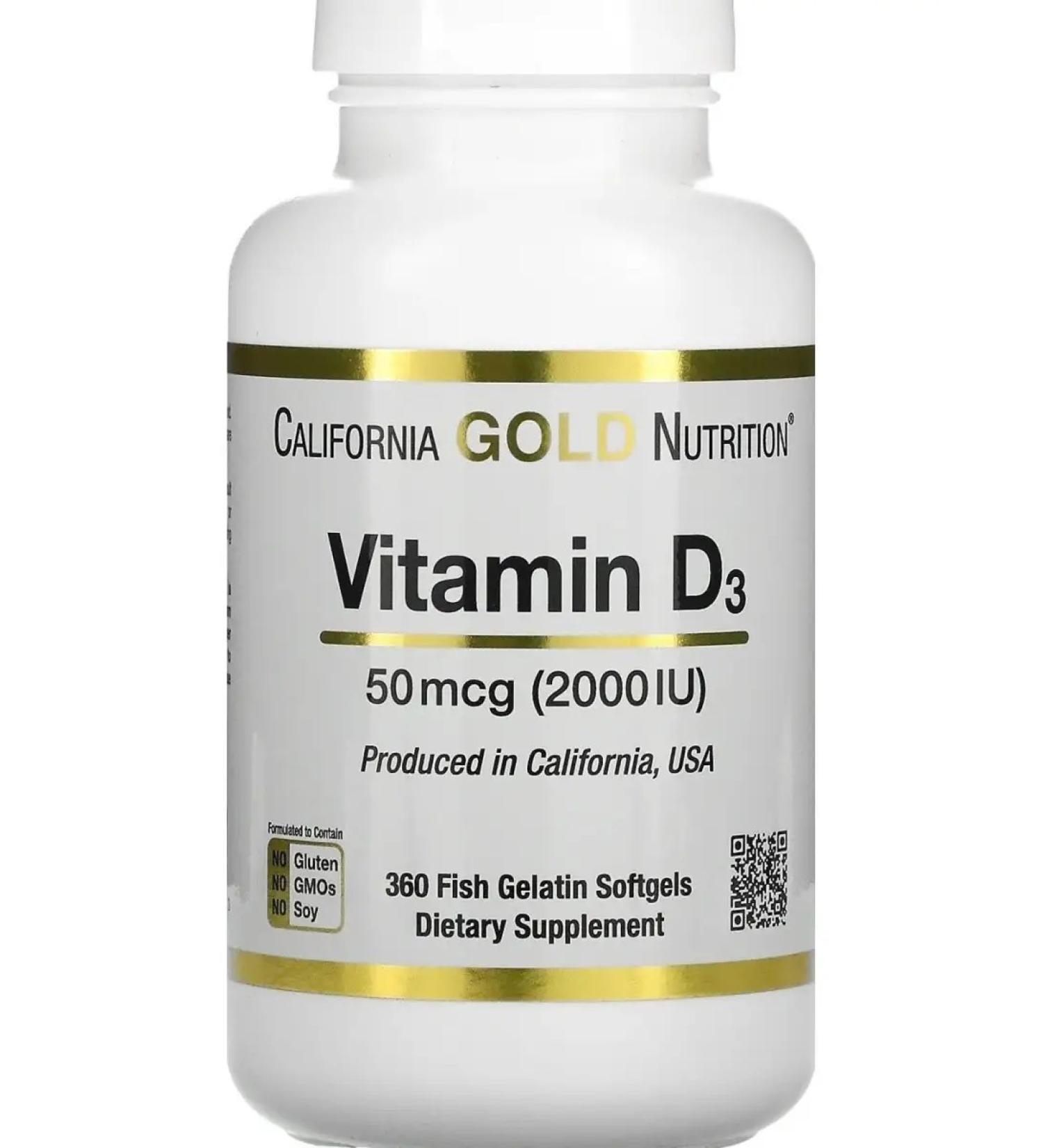 California Gold Nutrition Vitamin D3 D3 2000 360 capsules