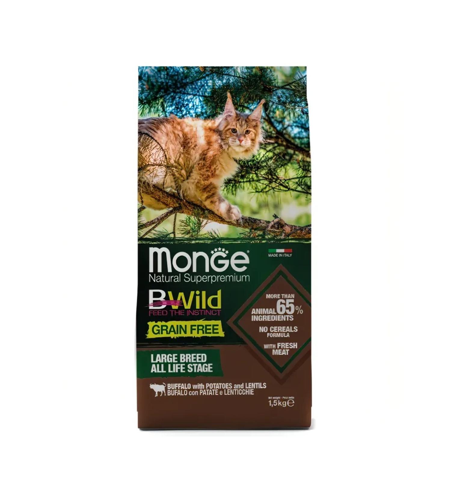 MONGE Bwild Bezernovaya for kittens from a buffalo meat 1.5 kg - Buy Online on GoSupps.com