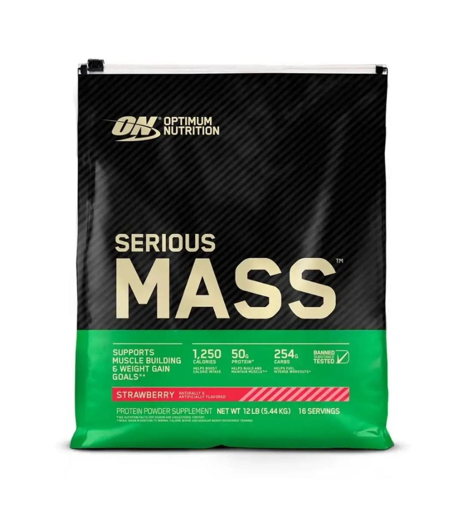 Optimum Nutrition Heiner Serious Mass 5455 g (strawberries) - Buy Online on GoSupps.com