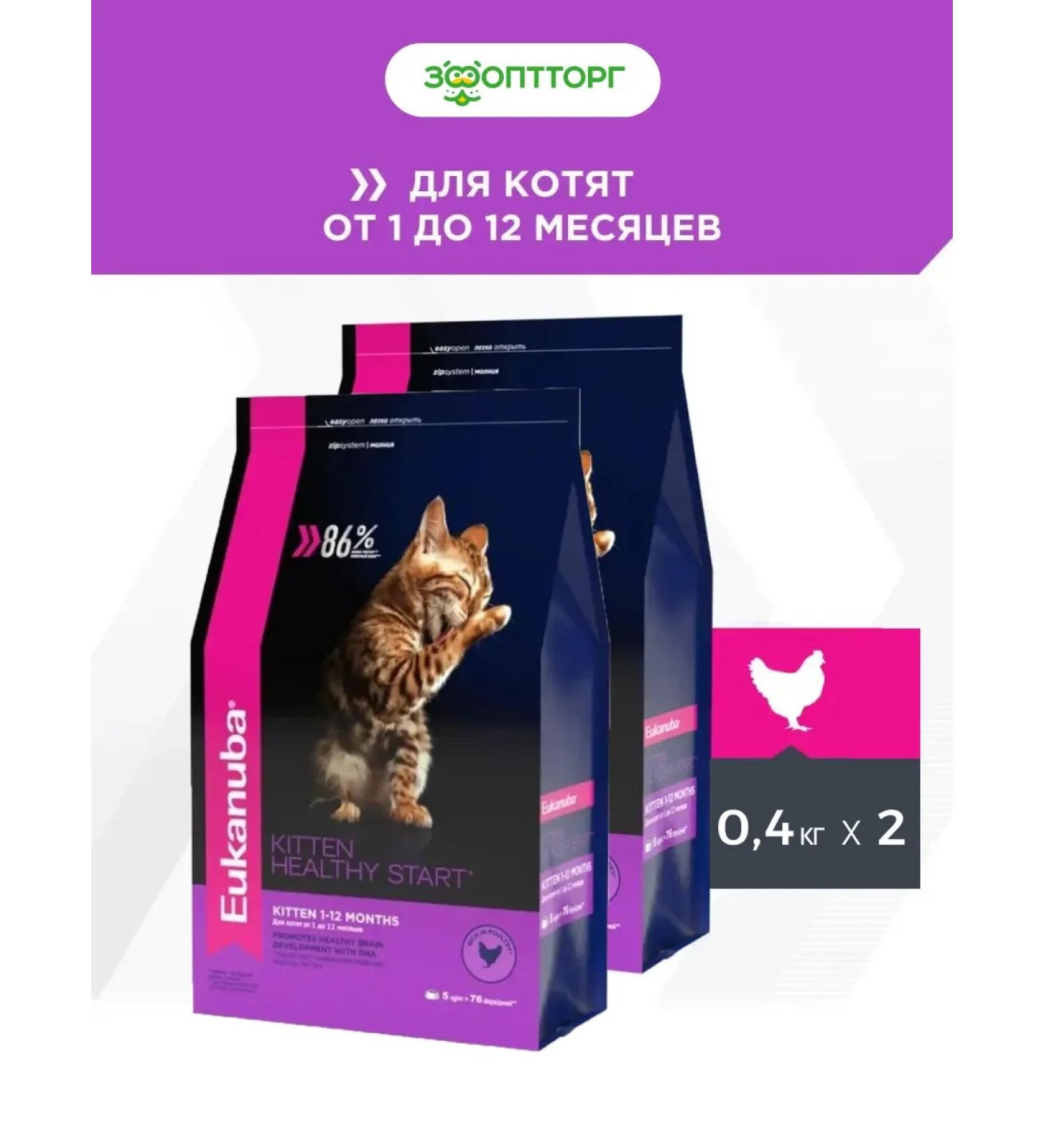 Eukanuba Dry food for kittens with poultry 800 g - Buy Online on GoSupps.com
