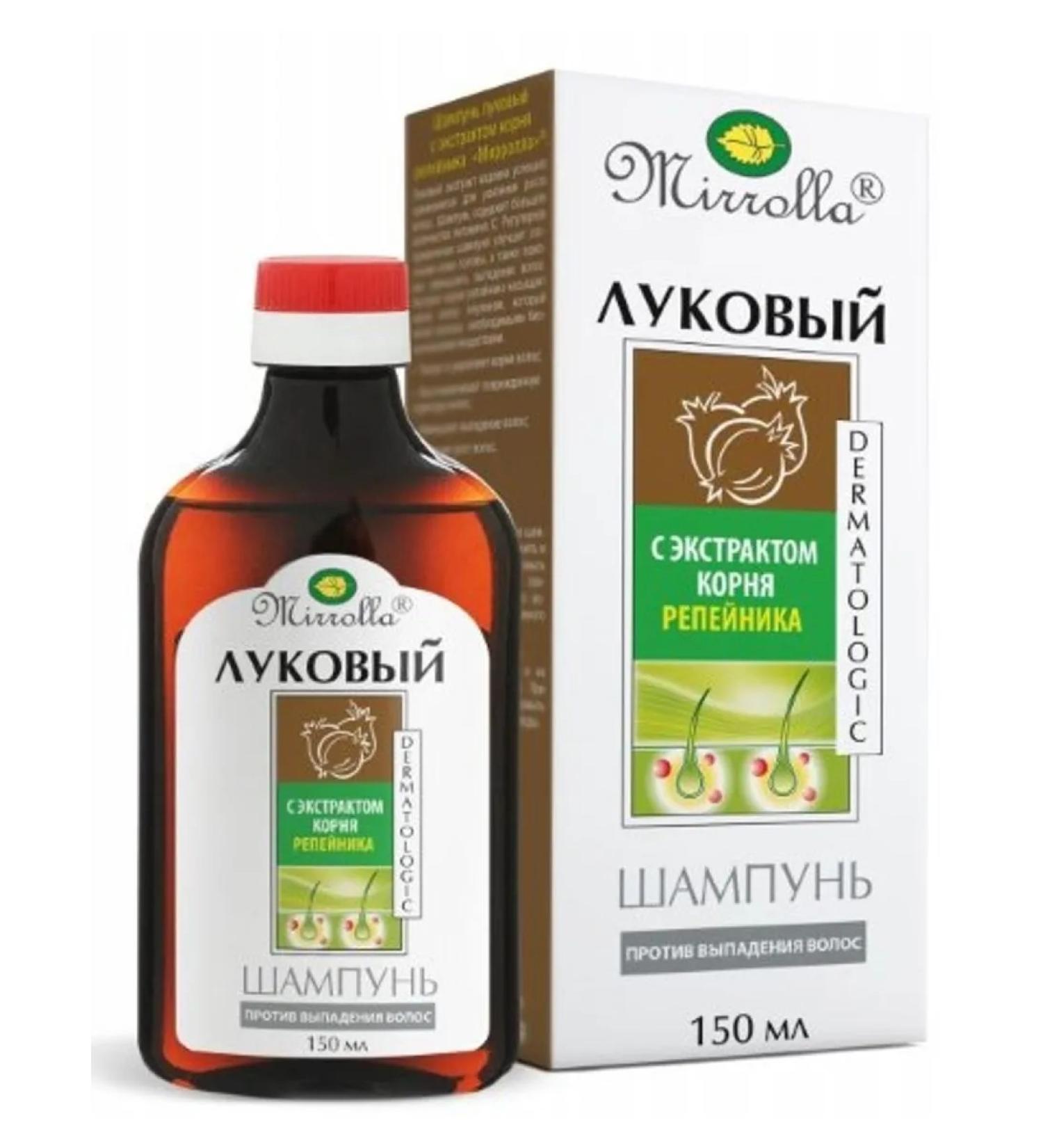 Mirrolla Shampoo onion with an extract of the burdock of the burdock 150ml