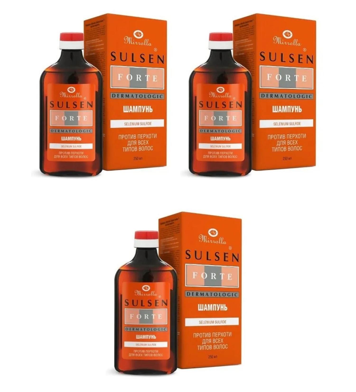 mirrolla Mirroll Sulsen Forte Shampoo against dandruff 250ml 3 pcs