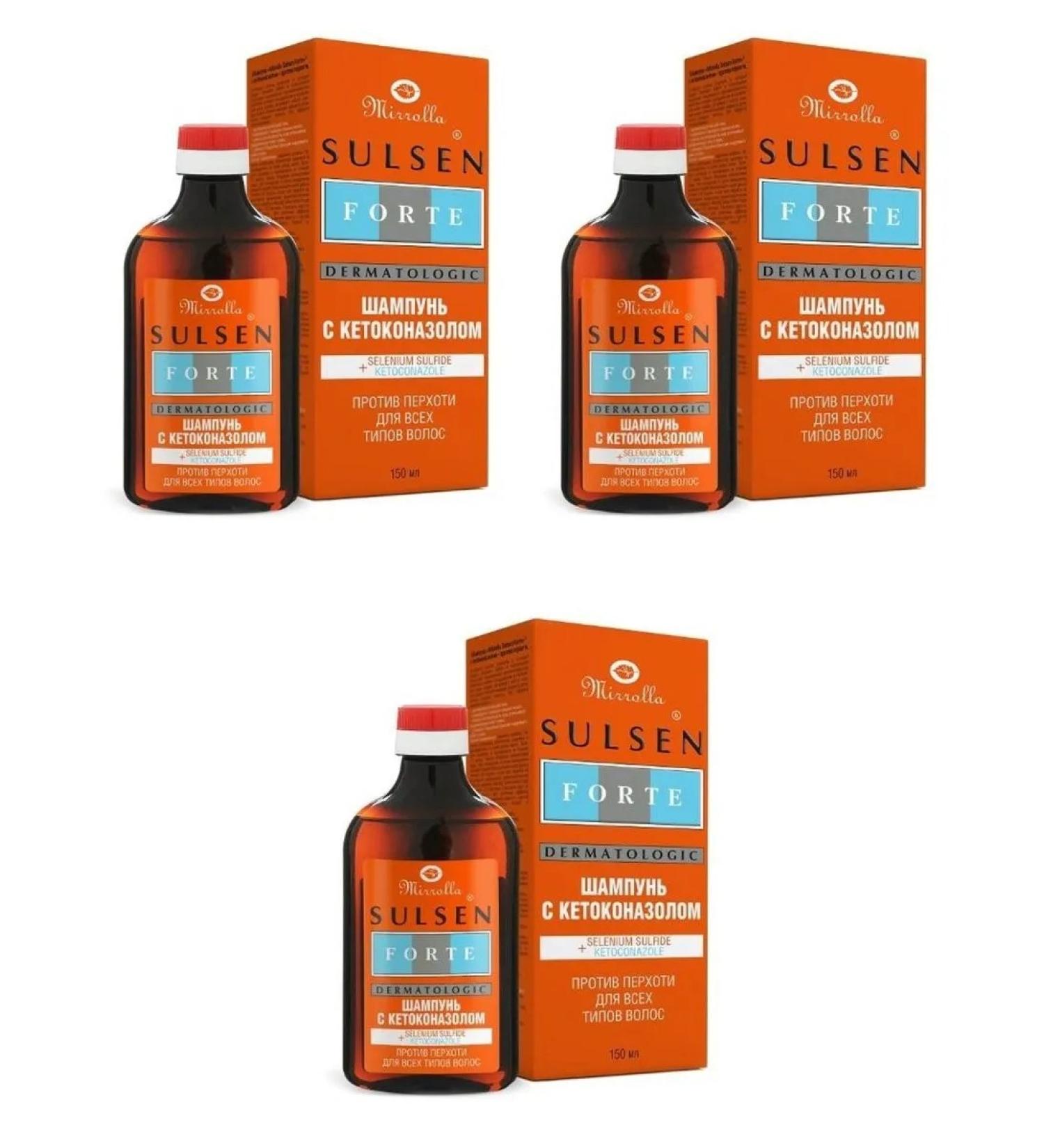 Mirrolla Sulsen Forte Shampoo with ketoconazole PR 150ML 3 pcs