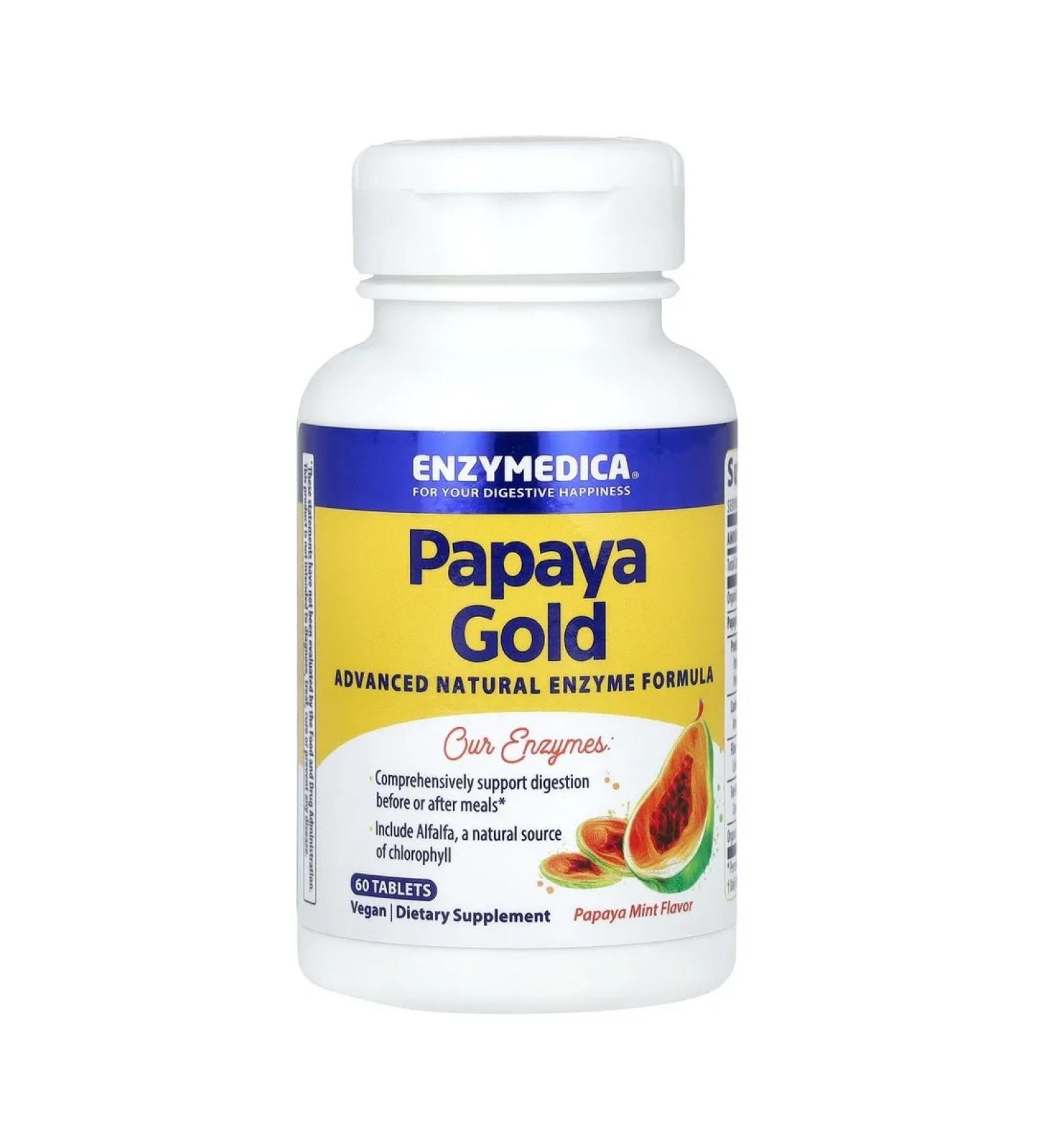 enzymedica Papaya Gold Papaya and Mint 60 tablets - Buy Online on GoSupps.com