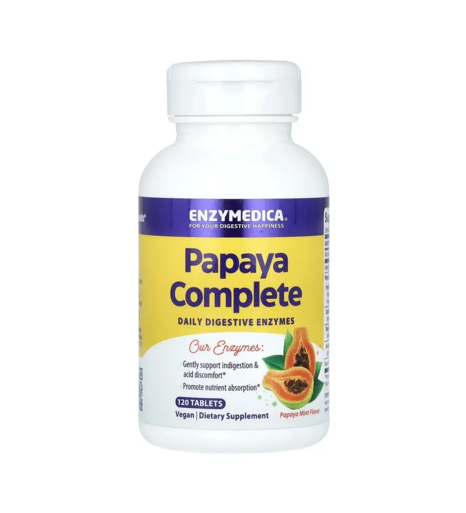 enzymedica Papaya Complete Papaya and Mint 120 tablets