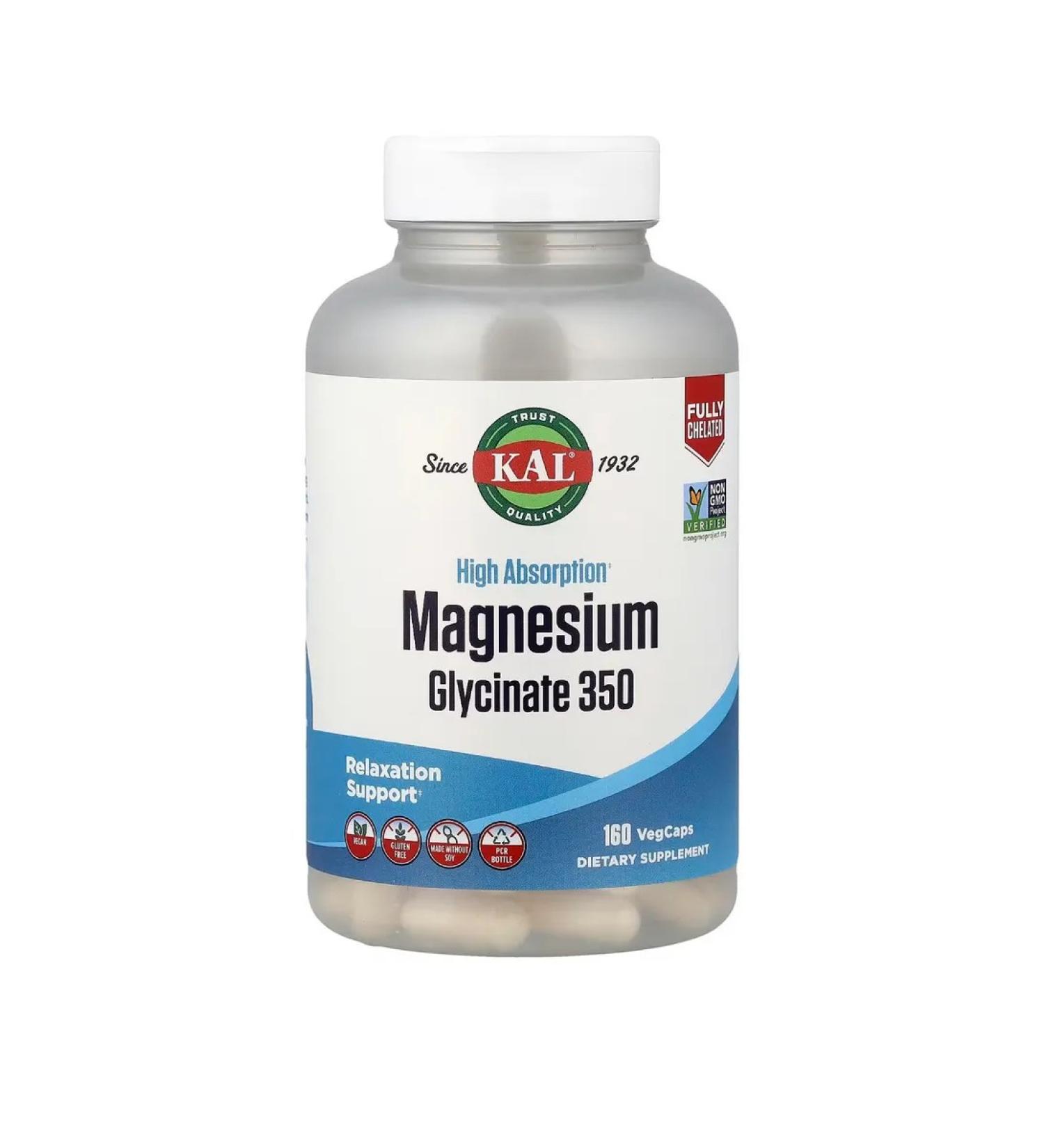 KAL Magnesium glycinate 350mg 160 capsules