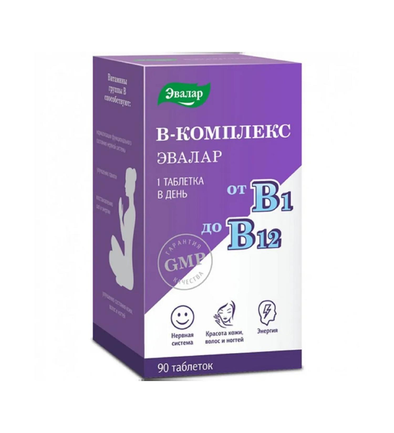 Evalar B vitamins in 90 tablets