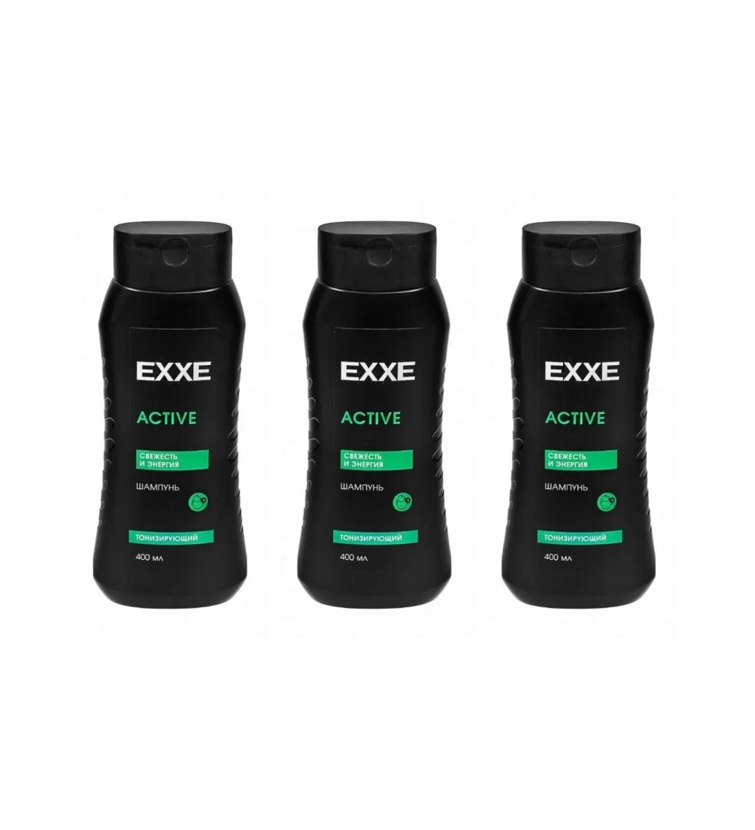 EXXE men Active shampoo tonic 400 ml 3 pcs - Buy Online on GoSupps.com