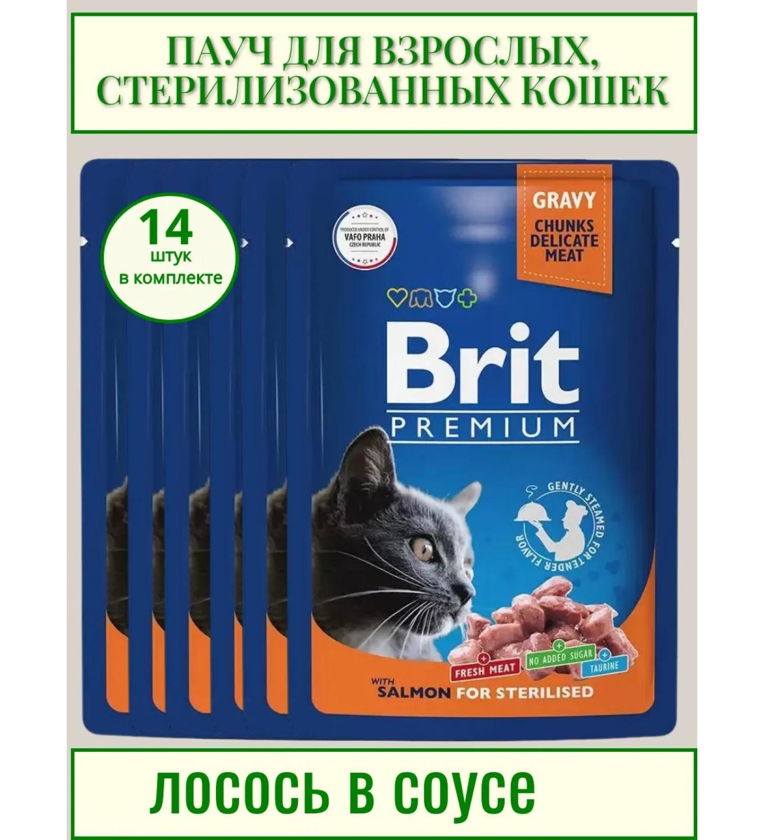 BRIT PREMIUM Feed for cats with salmon 14pc x 85g