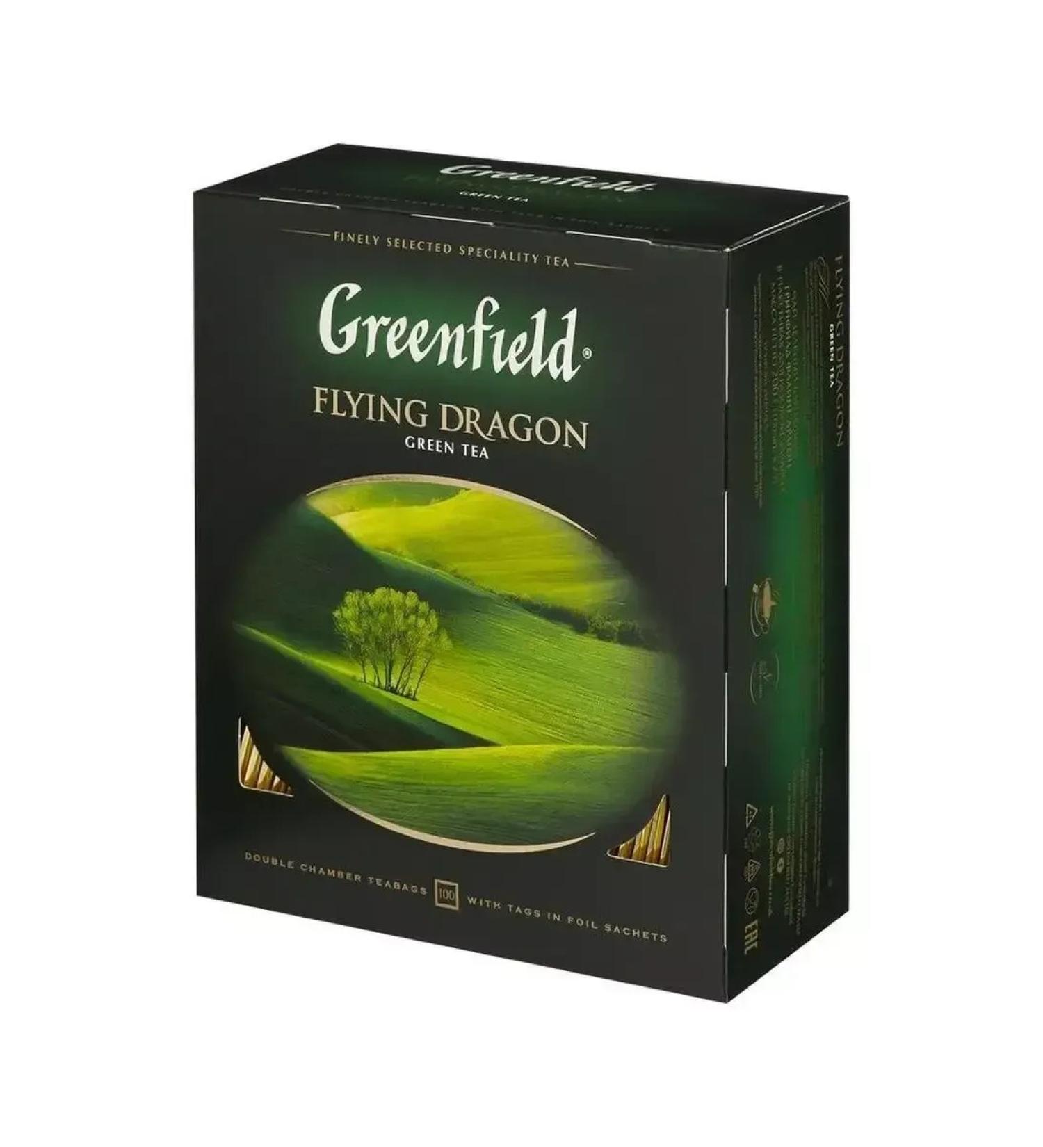 Greenfield Tea Flying Dragon Green 100pack UC - Buy Online on GoSupps.com