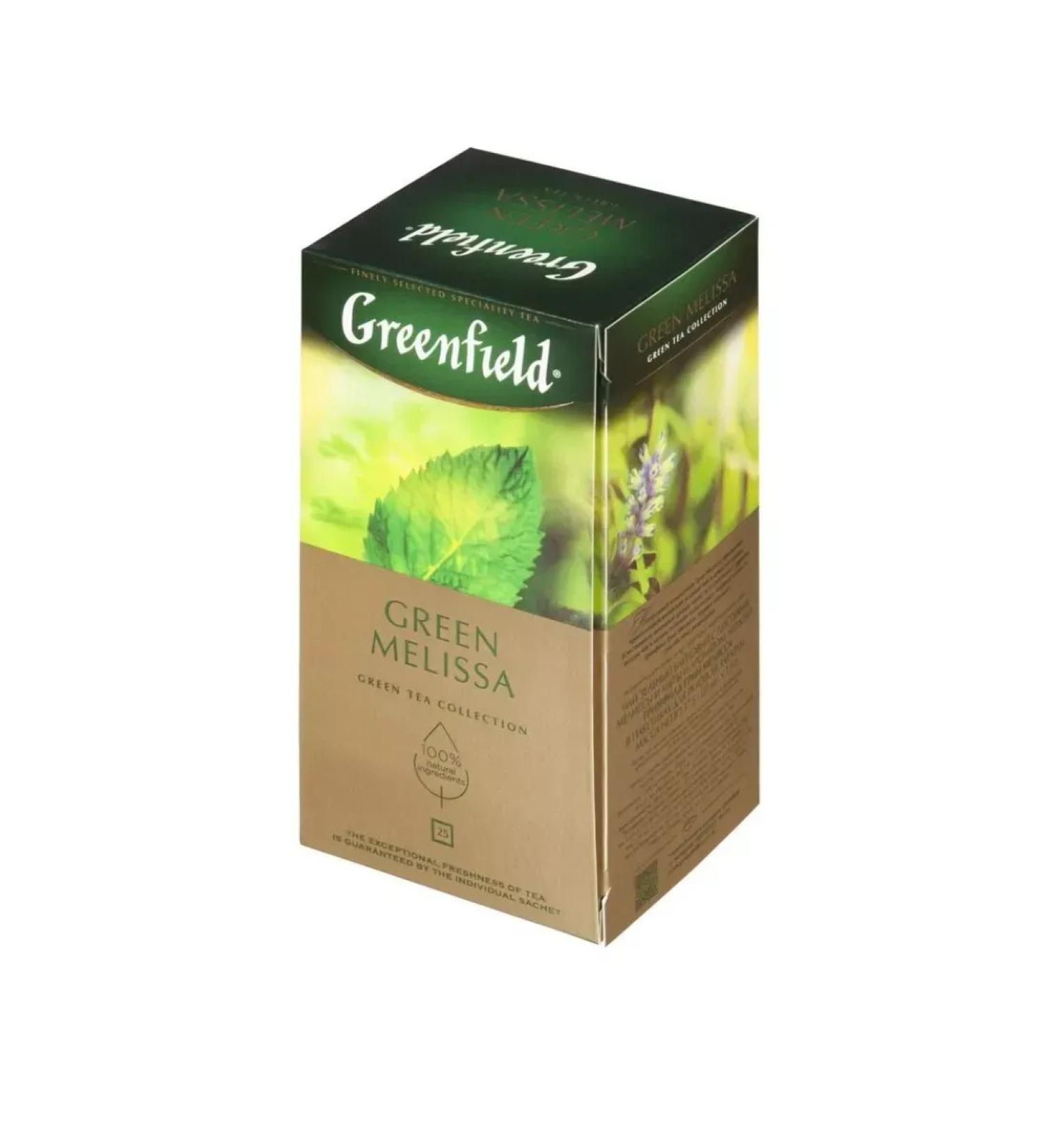 Greenfield Green Melissa tea green foil 25 packages - Buy Online on GoSupps.com