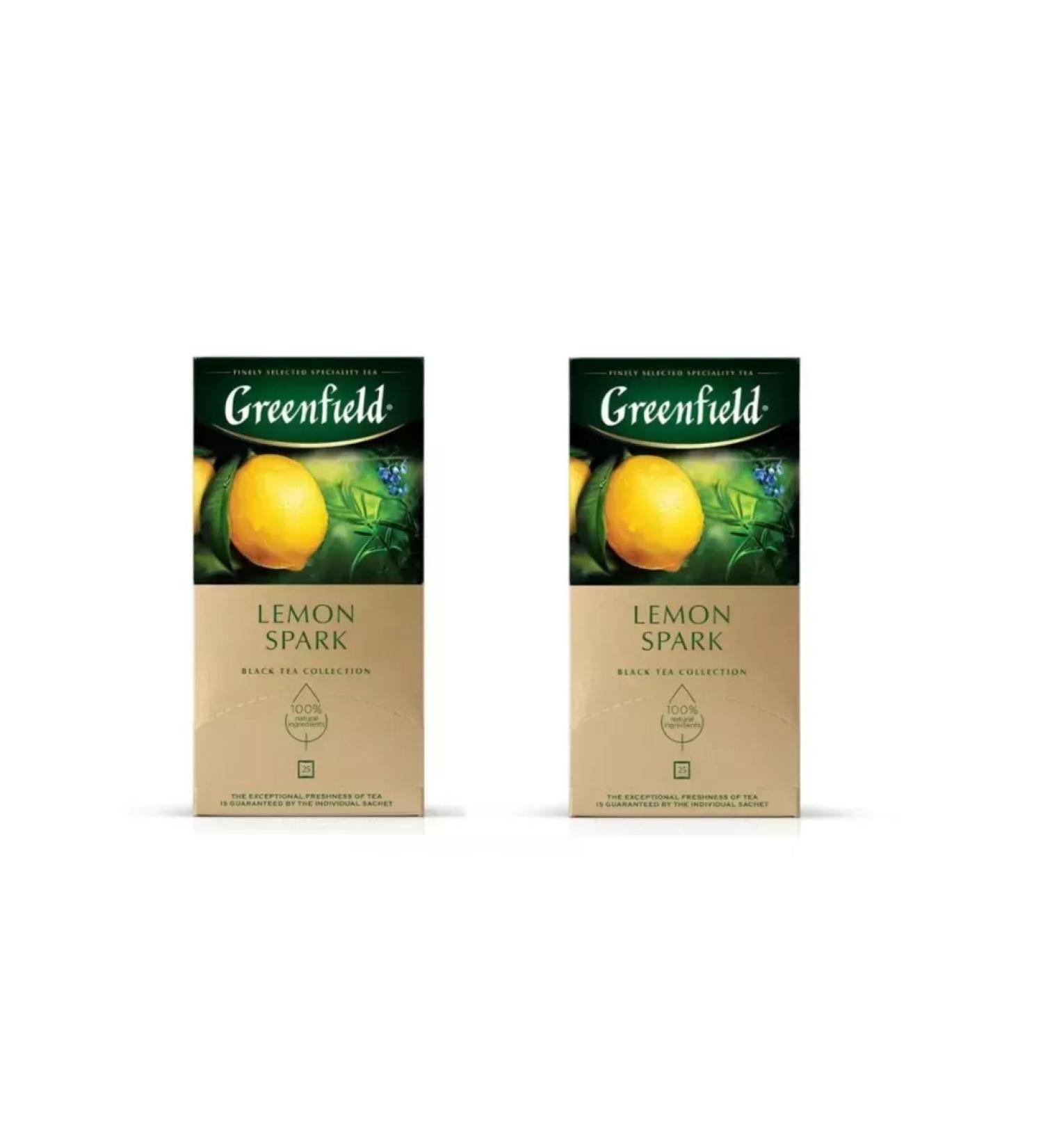 Greenfield Tea Lemon Spark Black Volgir. 25 packages 2 units - Buy Online on GoSupps.com
