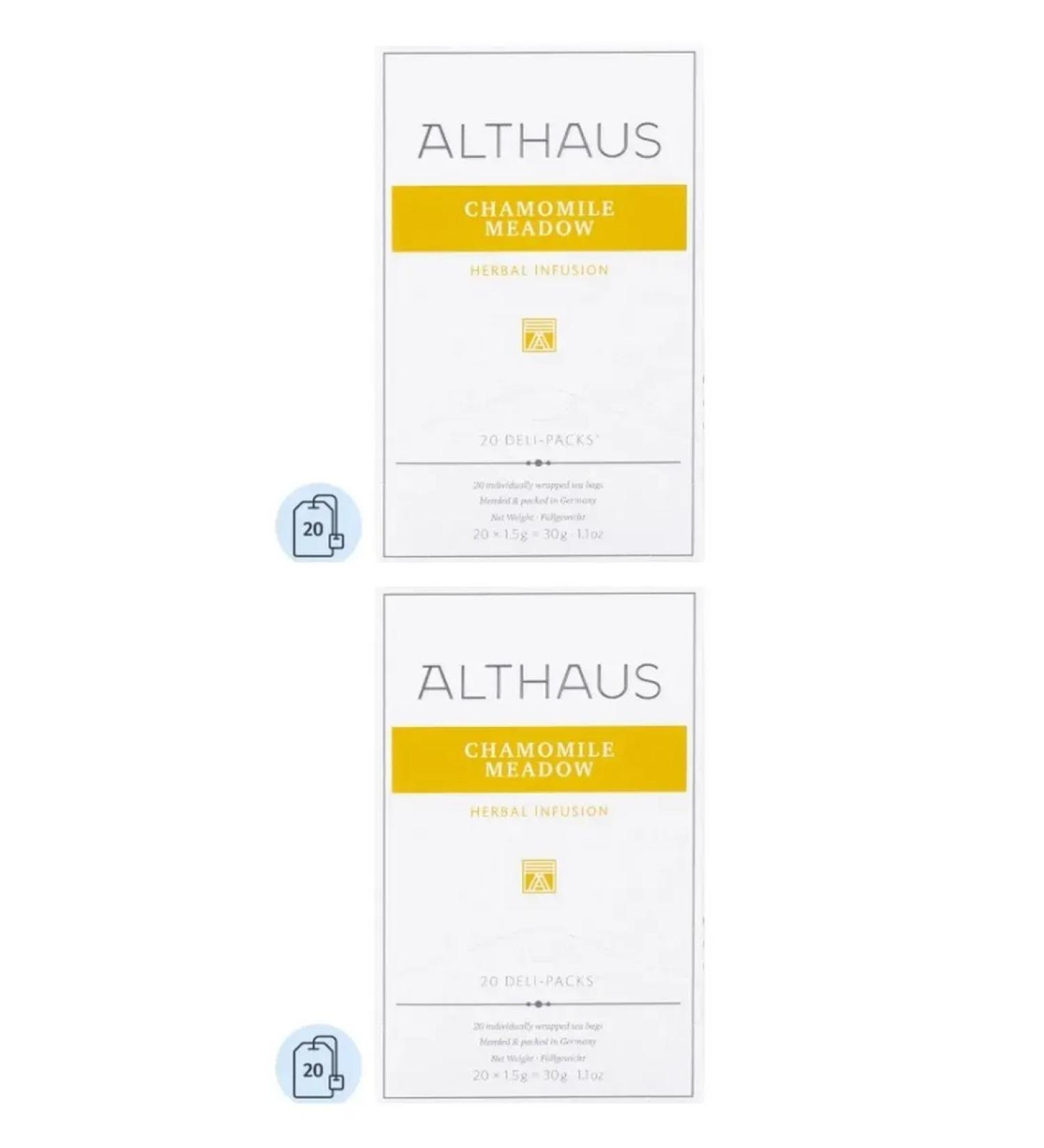 ALTHAUS Chamomile Meadow Chamomile Herbal Tea Bags 20 bags 2 packs - Buy Online on GoSupps.com