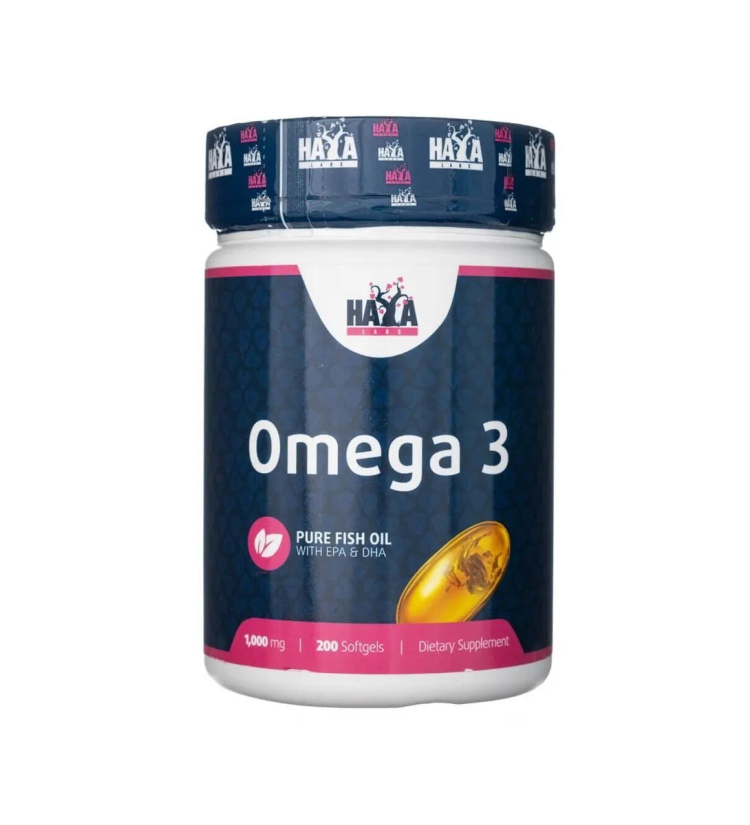 Haya Labs Omega-3 fish oil in Omega-3 capsules 1000 mg 200 caps