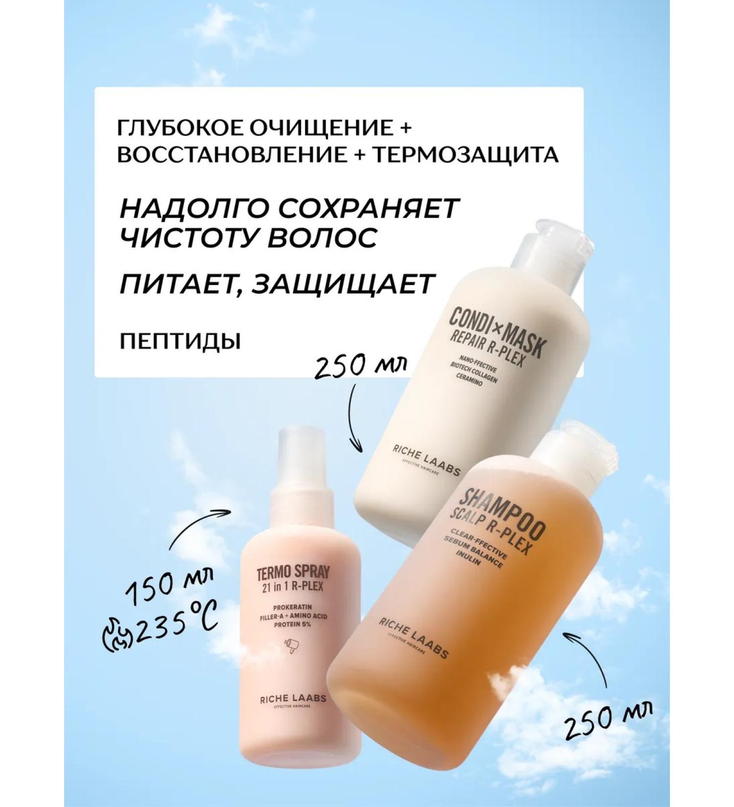 RICHE Set of deep -pacing shampoo + mask + thermal protection - Buy Online on GoSupps.com