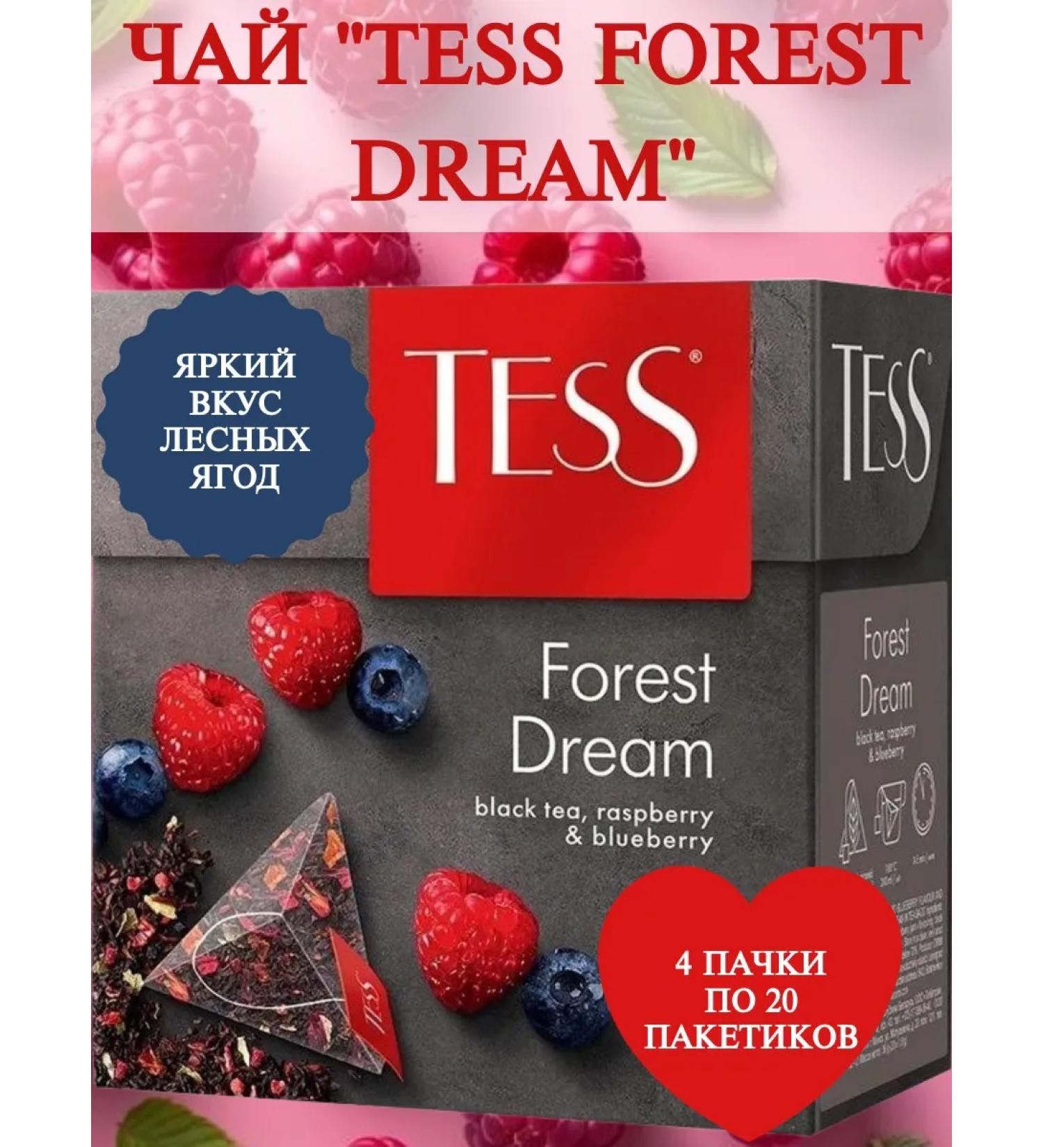 TESSTea TessTea Black tea Tess Forest Dream 4 packs of 20 bags - Buy Online on GoSupps.com