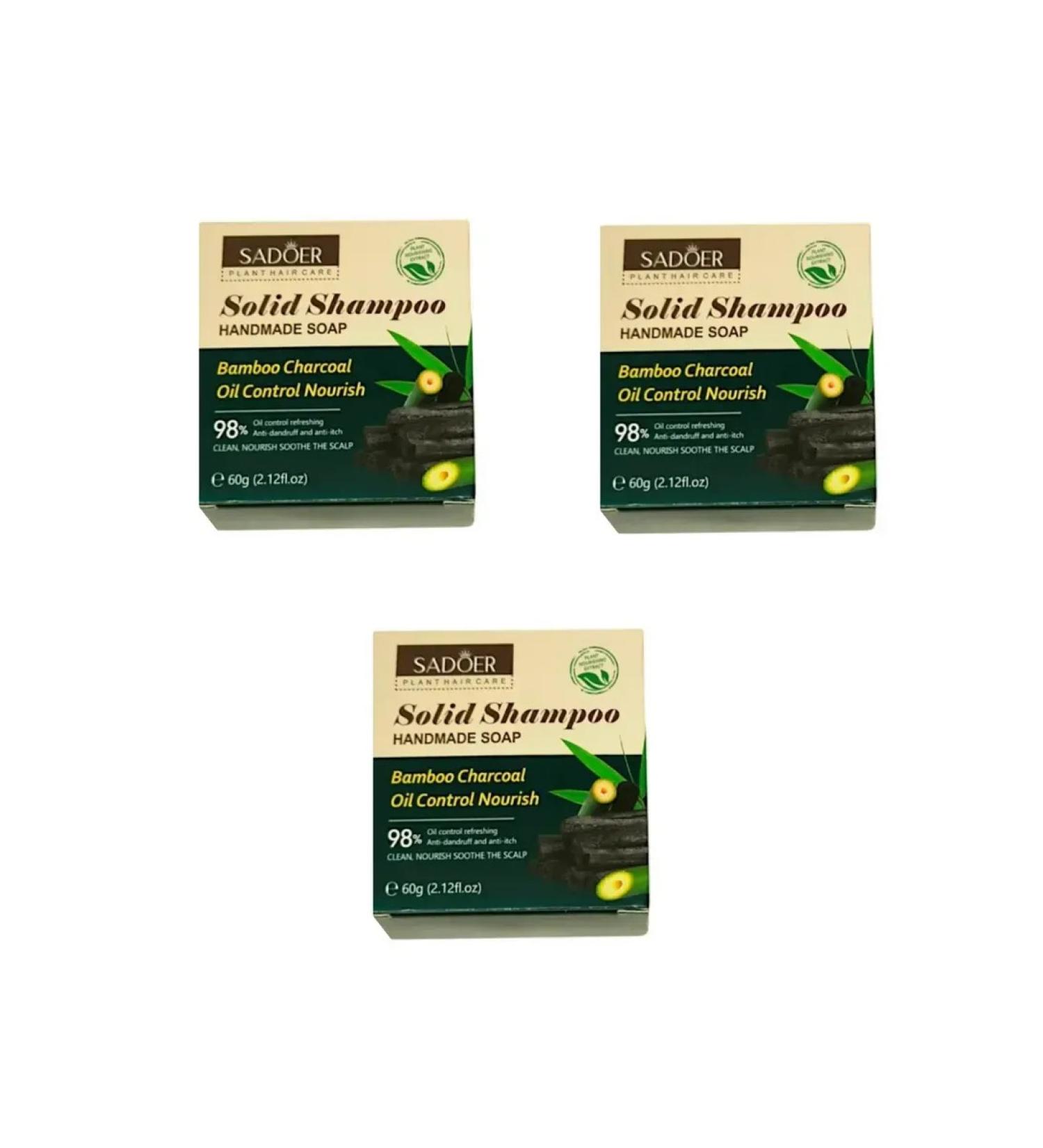sadoer Hair shampoo is hard with bamboo coal 60g 3 pcs - Buy Online on GoSupps.com