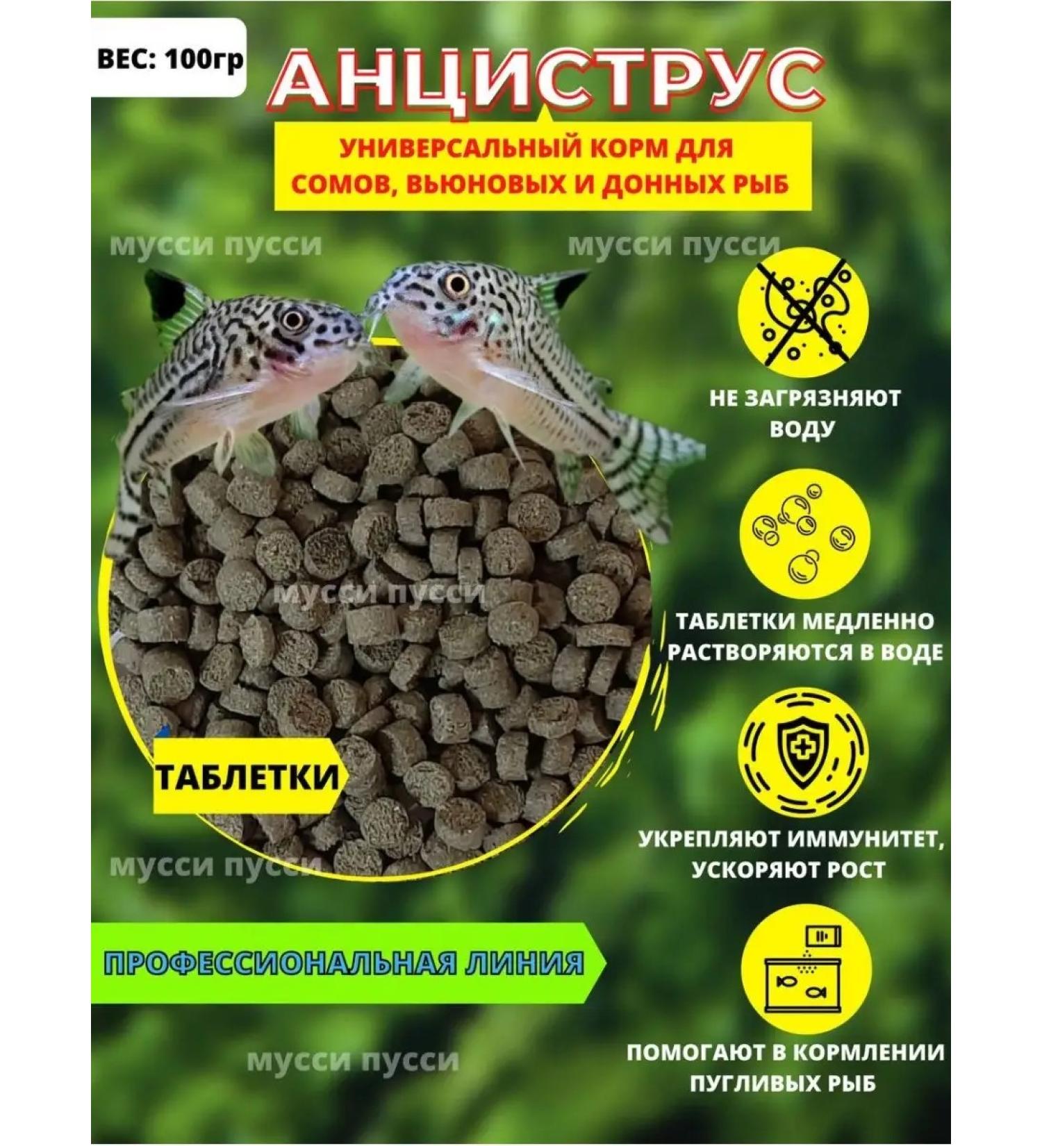 musky pussy Feed for aquarium fish of soms of bottom and bureaid fish 100 g - Buy Online on GoSupps.com