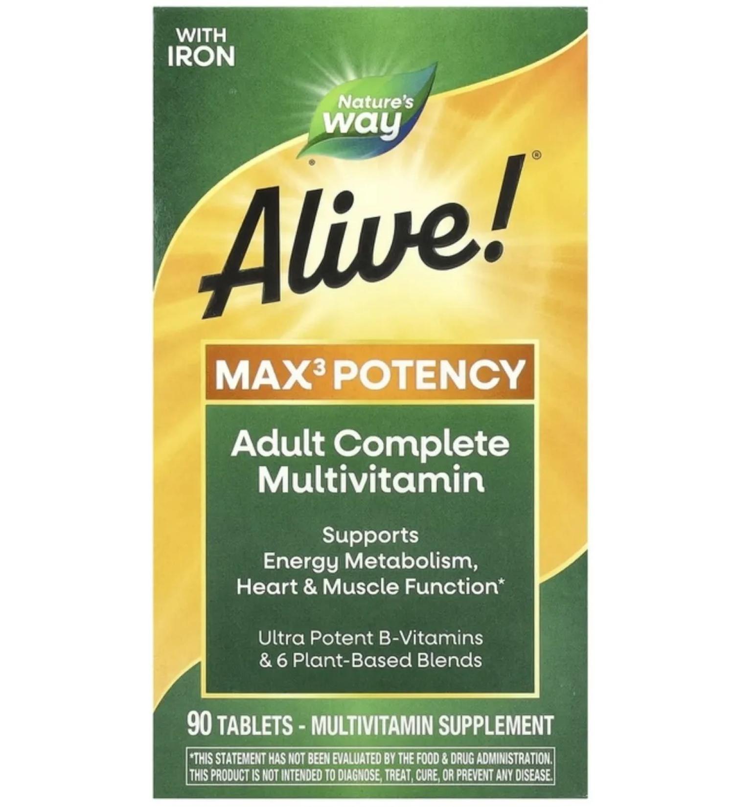 Nature's Way Alive! Nature's Way multivitamin complex without iron 90 tab - Buy Online on GoSupps.com
