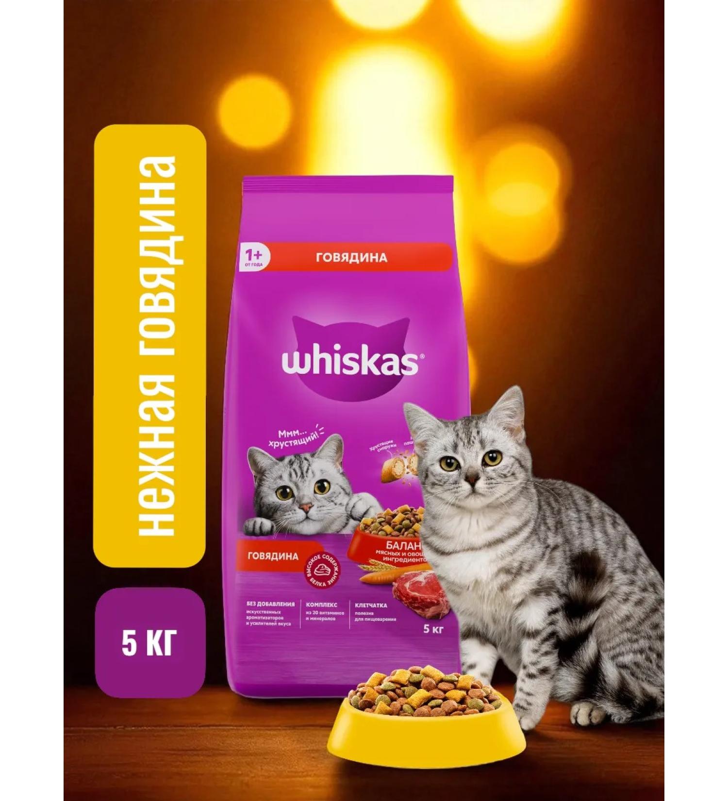Whiskas Dry food of a paste of beef 5 kg