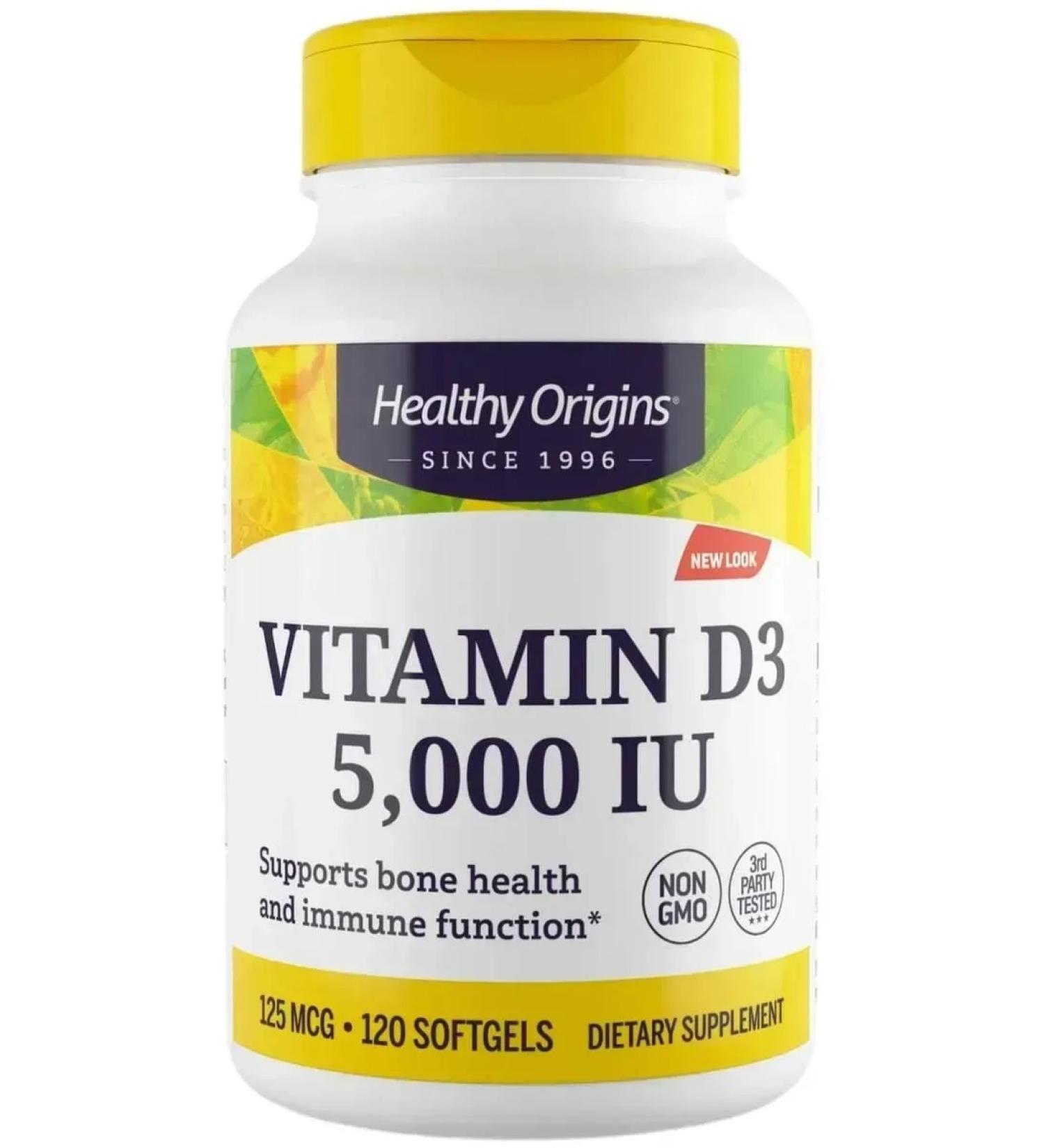 Healthy Origins Vitamin D3 125 g IM 120 capsules