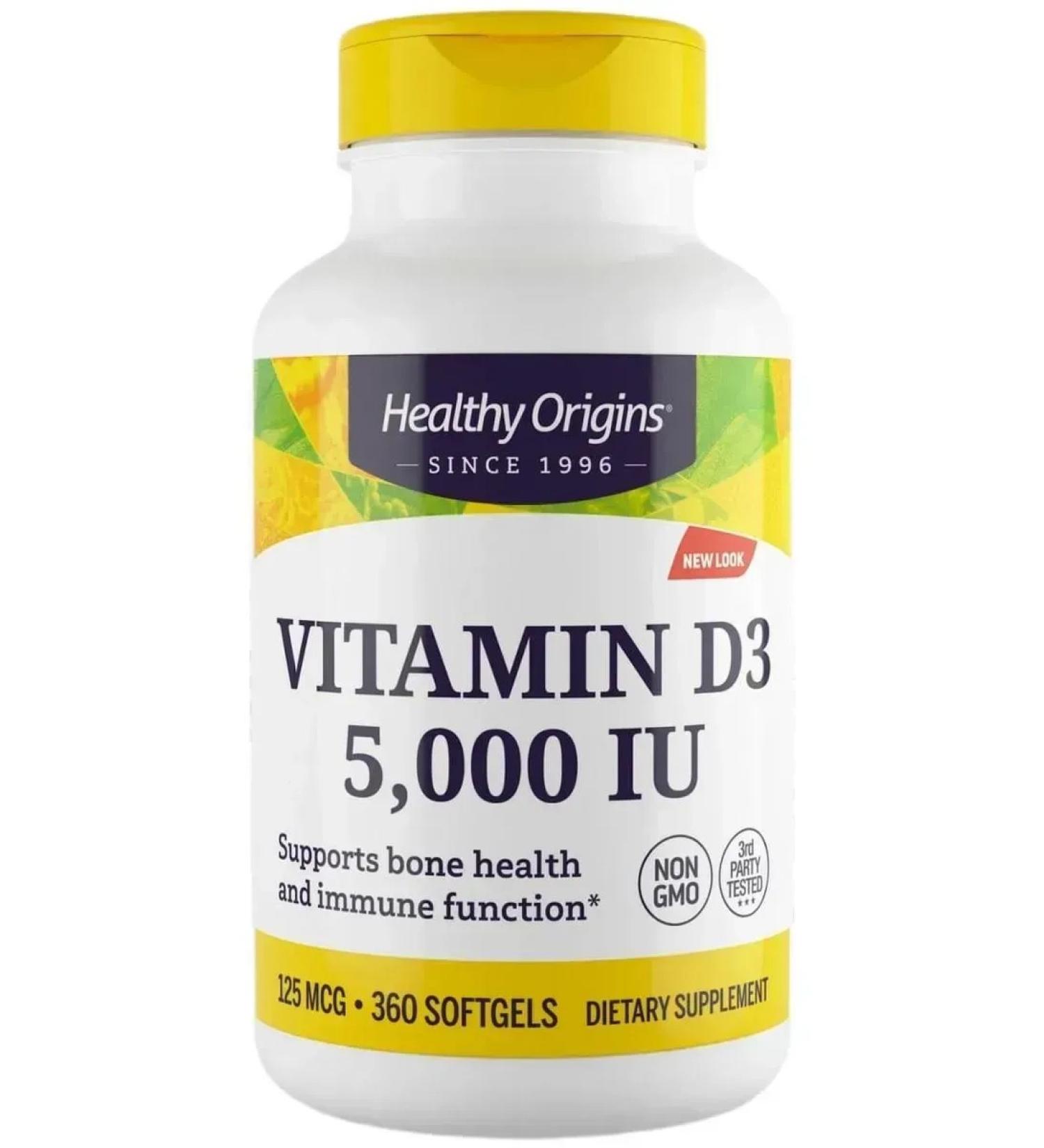 Healthy Origins Vitamin D3 125 g 360 capsules