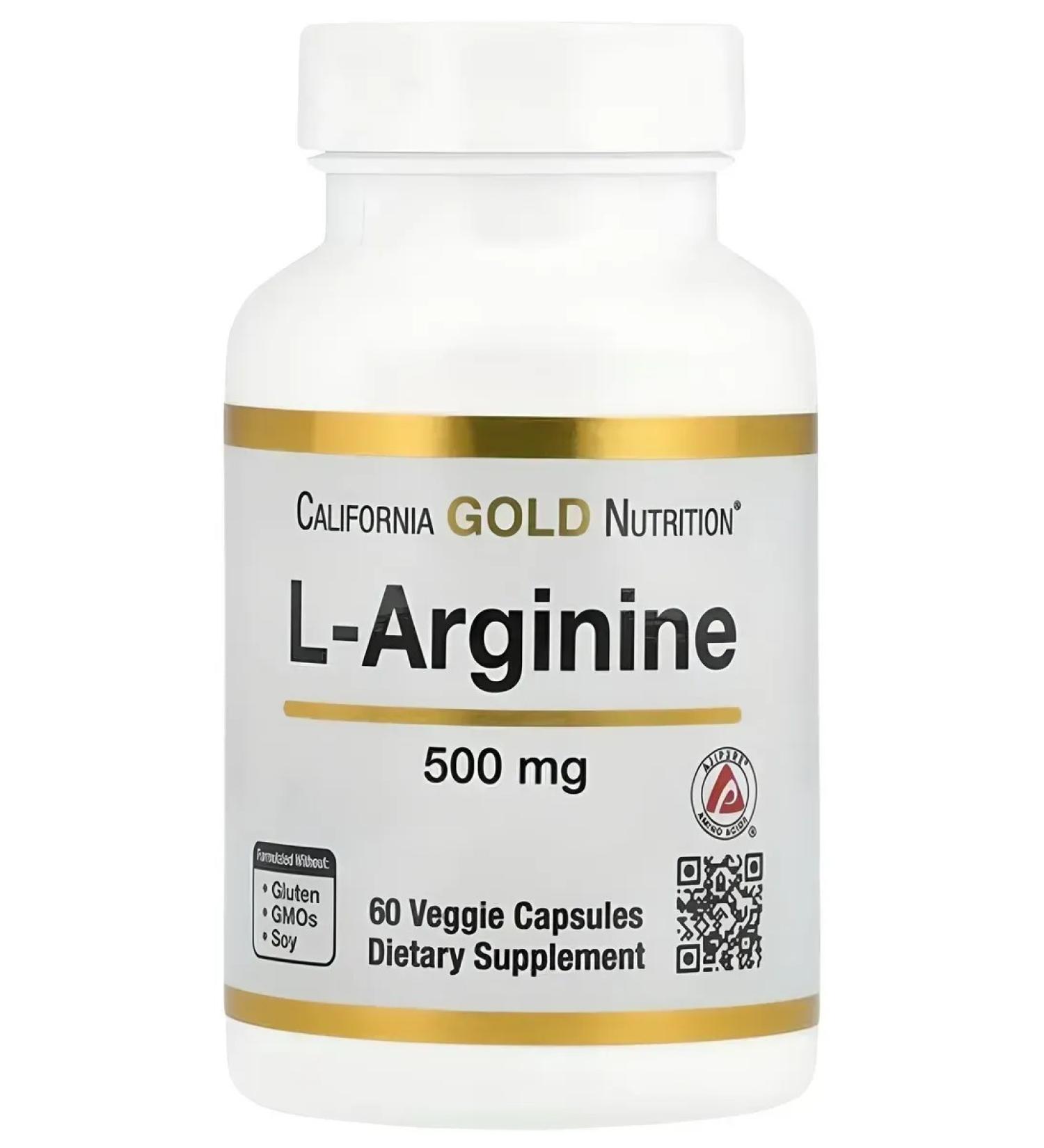 California Gold Nutrition L-Arginin 500 mg 60 capsules - Buy Online on GoSupps.com