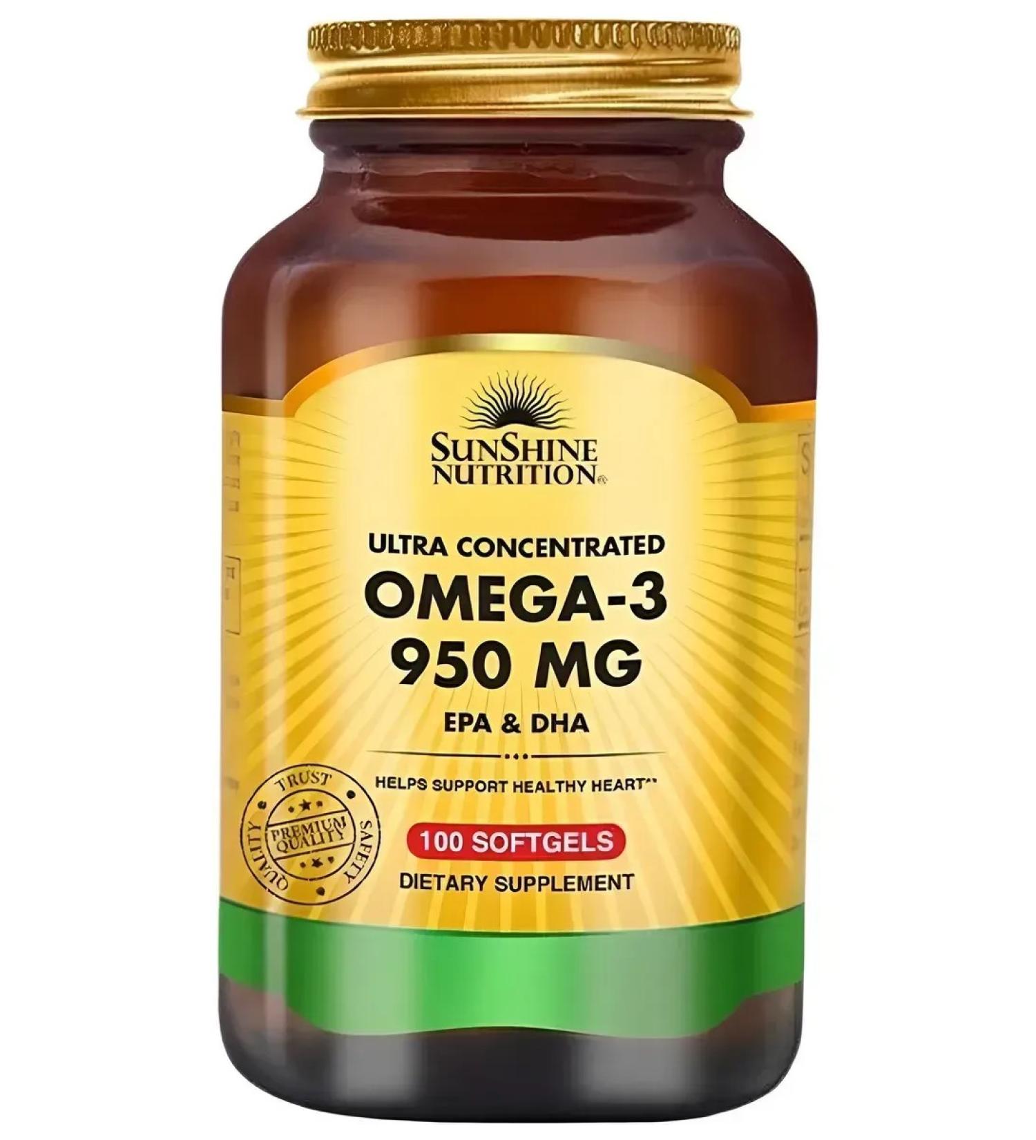 Sunshine Nutrition Omega 3 fish oil 950 mg 100 capsules