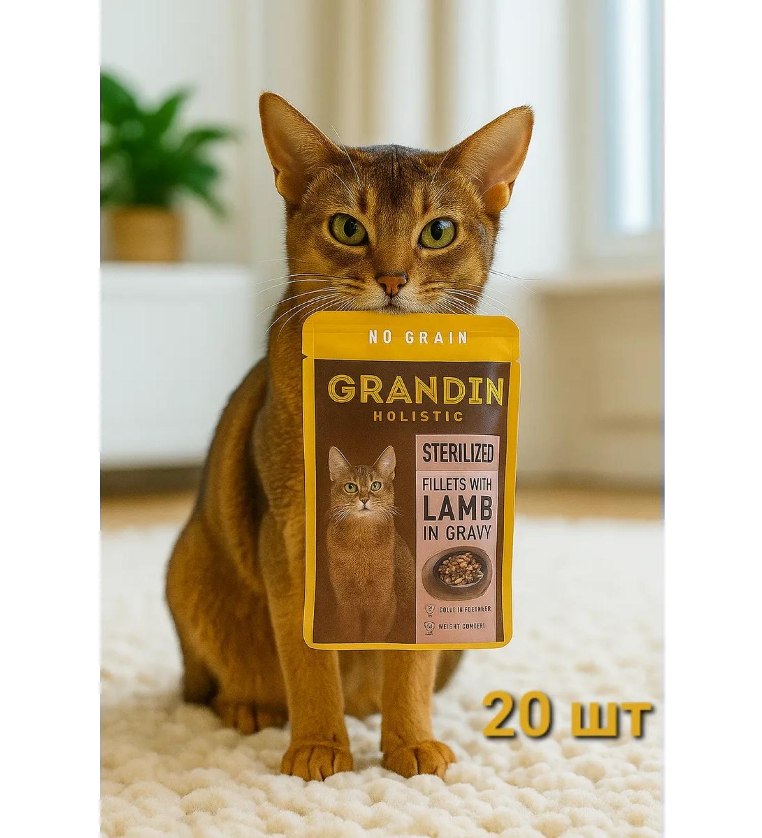 Grandin Sterilated wet food lamb 20 pcs - Buy Online on GoSupps.com