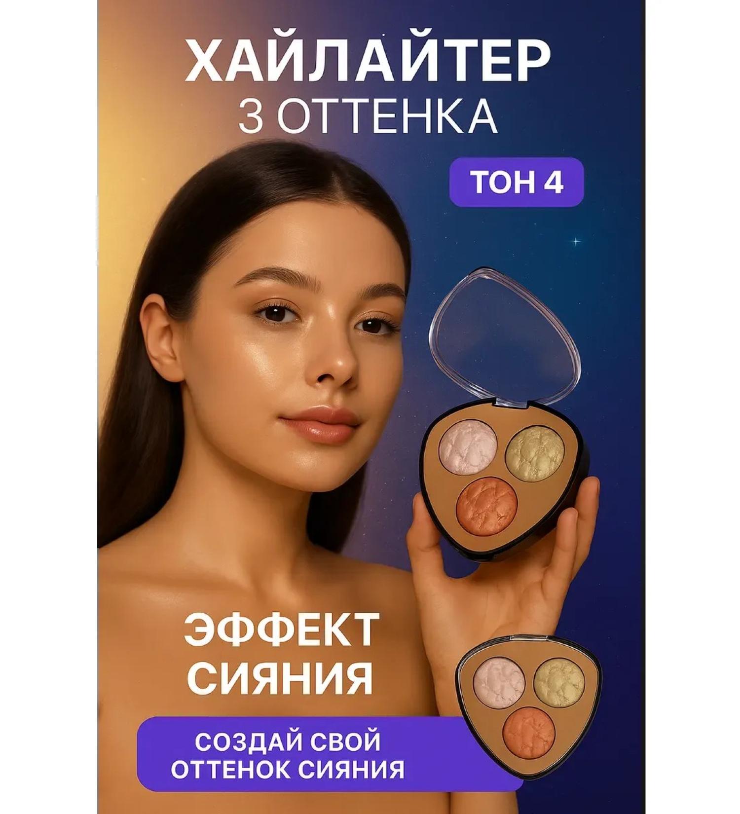 annet861 Highlighter for the face shining 3 shade tone 4 - Buy Online on GoSupps.com