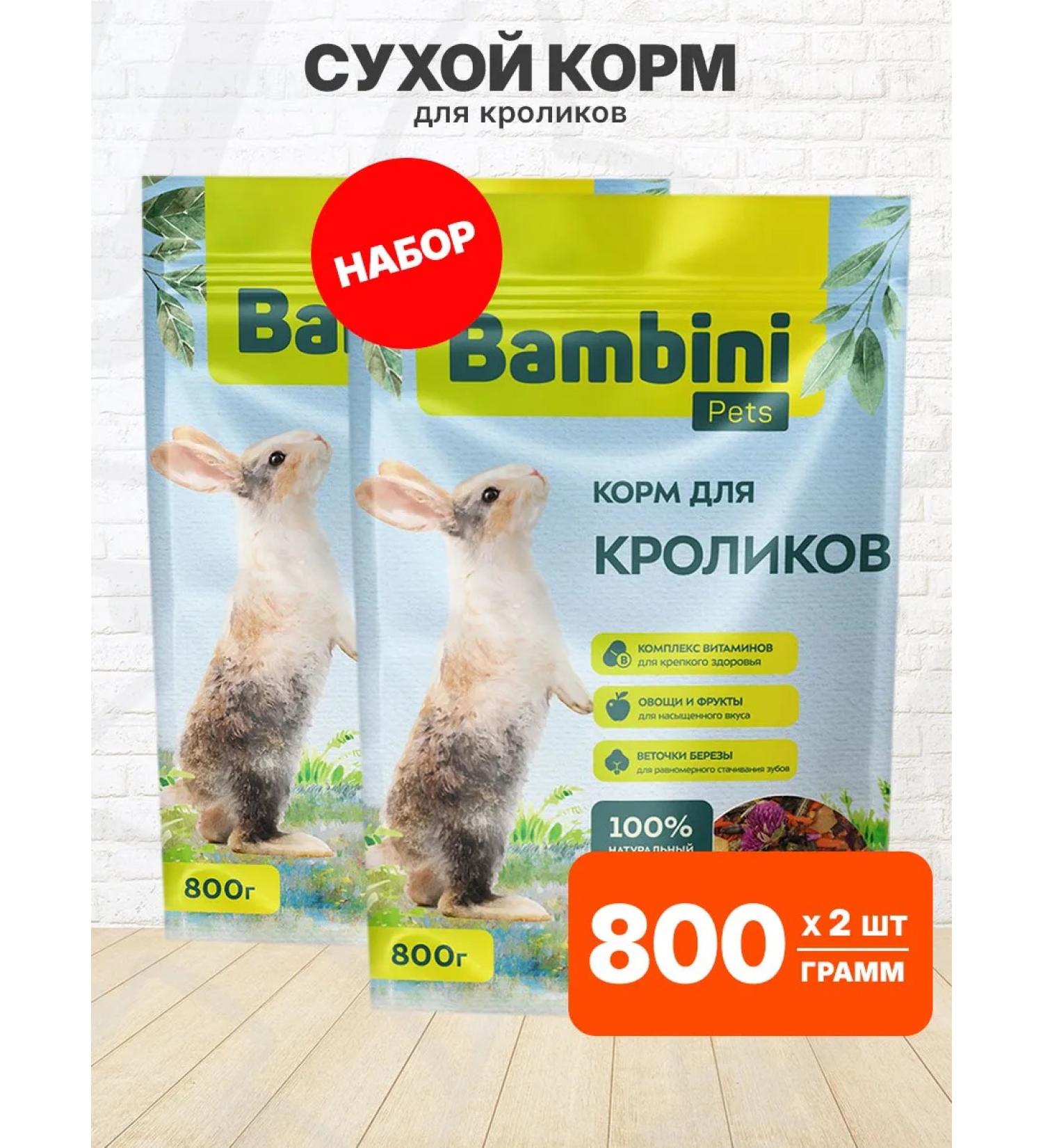 Bambini Pets Dry food for rabbits 800 g 2 pcs - Buy Online on GoSupps.com