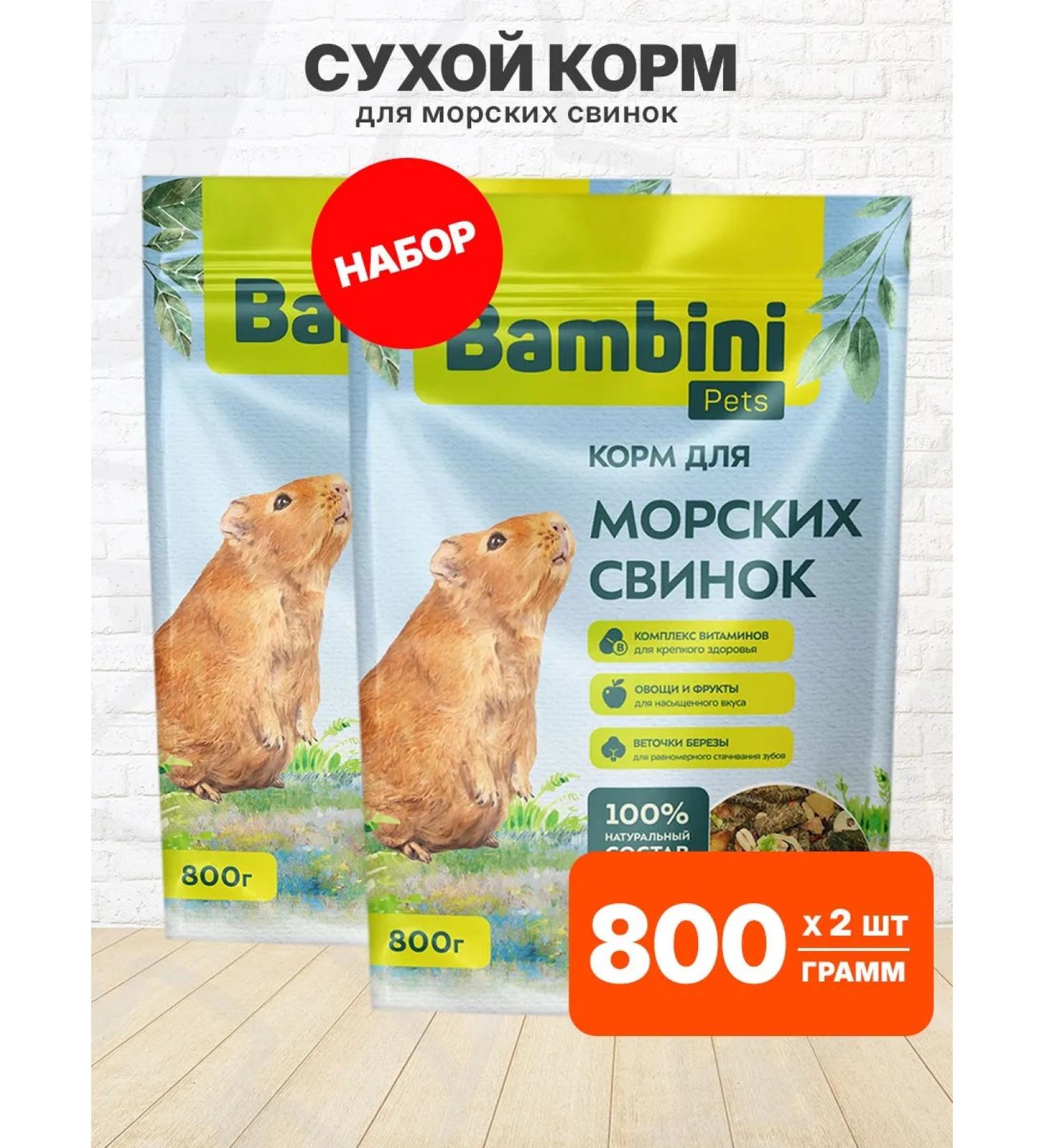 Bambini Pets Dry food for guinea pigs 800 g 2 pcs - Buy Online on GoSupps.com