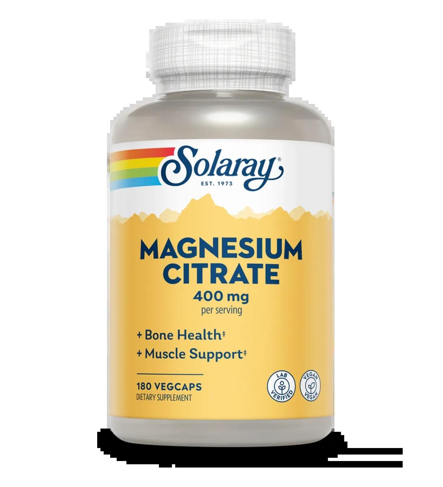 Solaray Magnesium Citrate 400MG 180 capsules