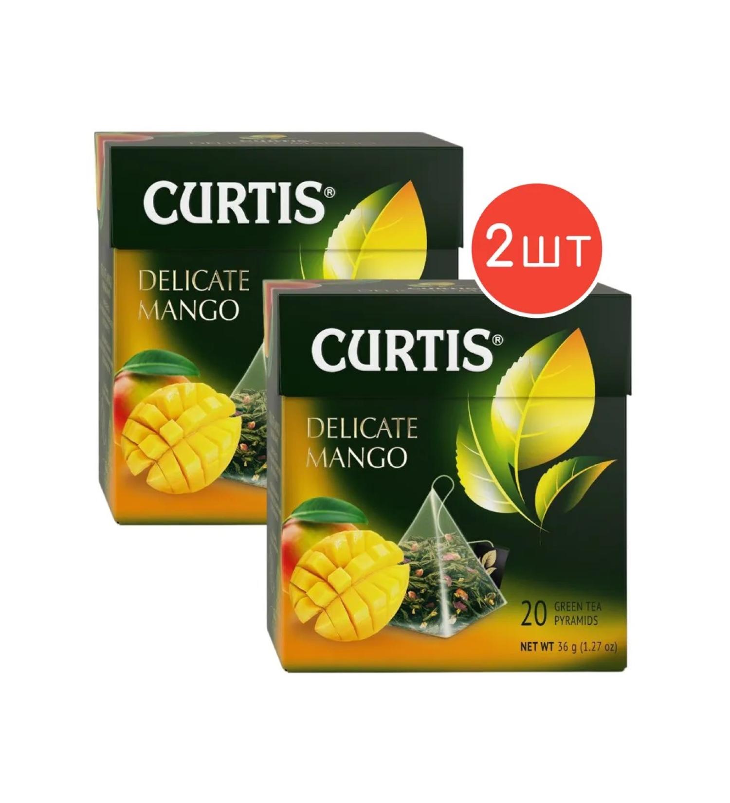Curtis Green tea Delicate Mango 20 pyramids 2 packages - Buy Online on GoSupps.com