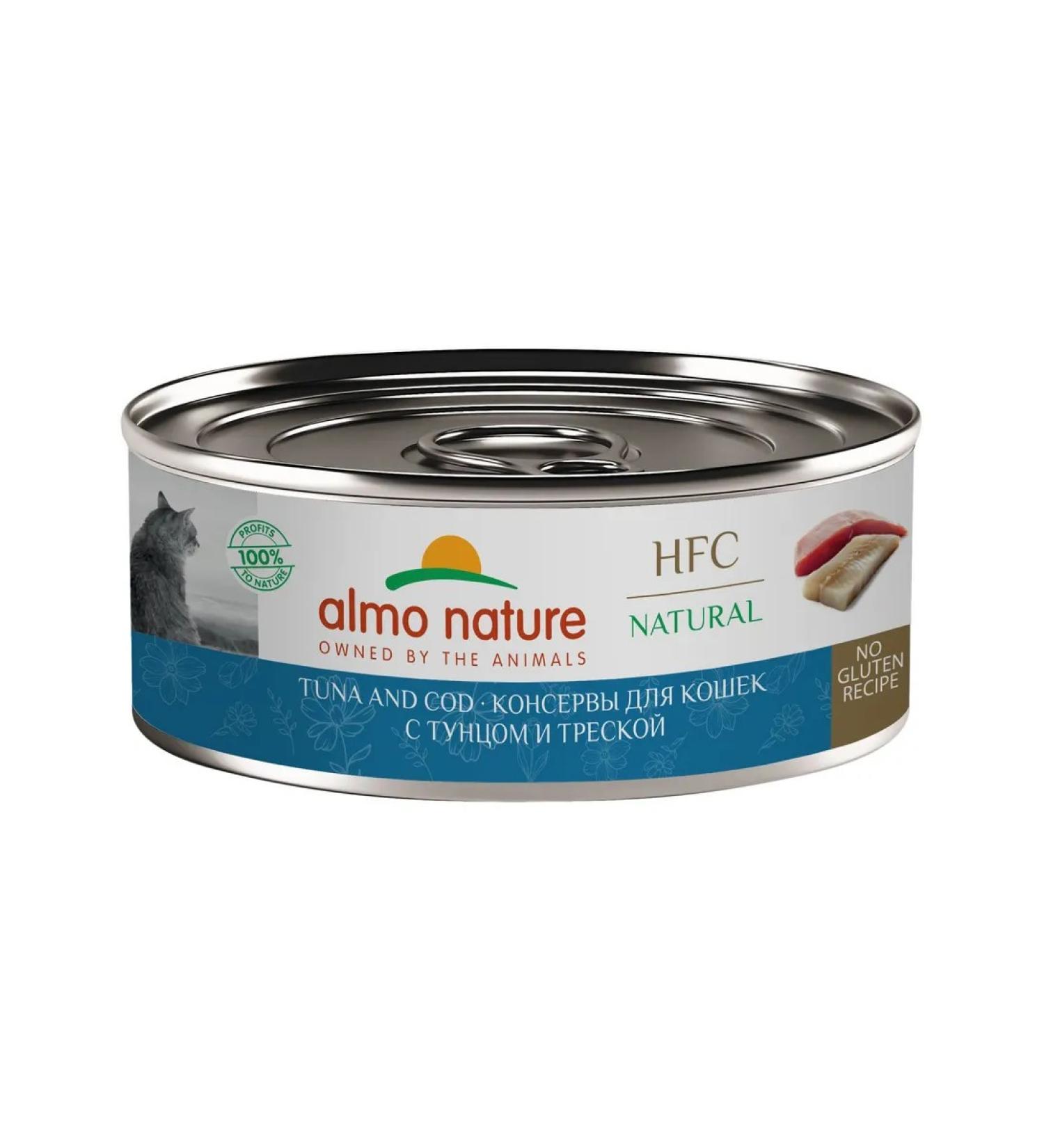 Almo Nature canned food Cat food with tuna and cod 12 pcs x 100 g