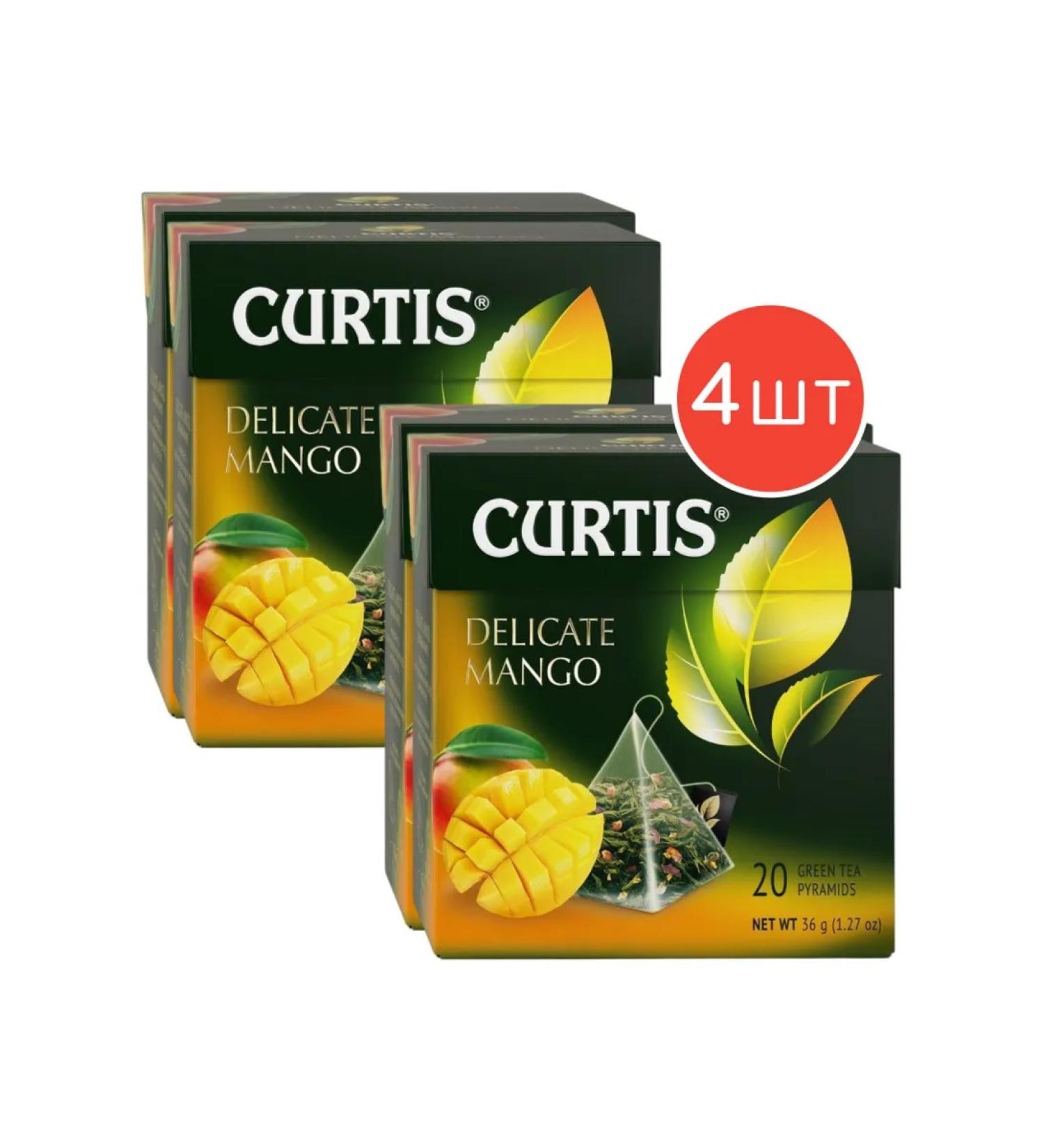 Curtis Green tea Delicate Mango 20 pyramids 4 packages - Buy Online on GoSupps.com