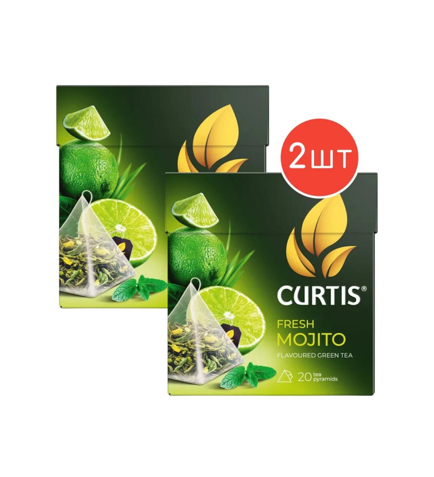 Curtis Green tea Fresh Mojito 20 pyramids 2 packages - Buy Online on GoSupps.com