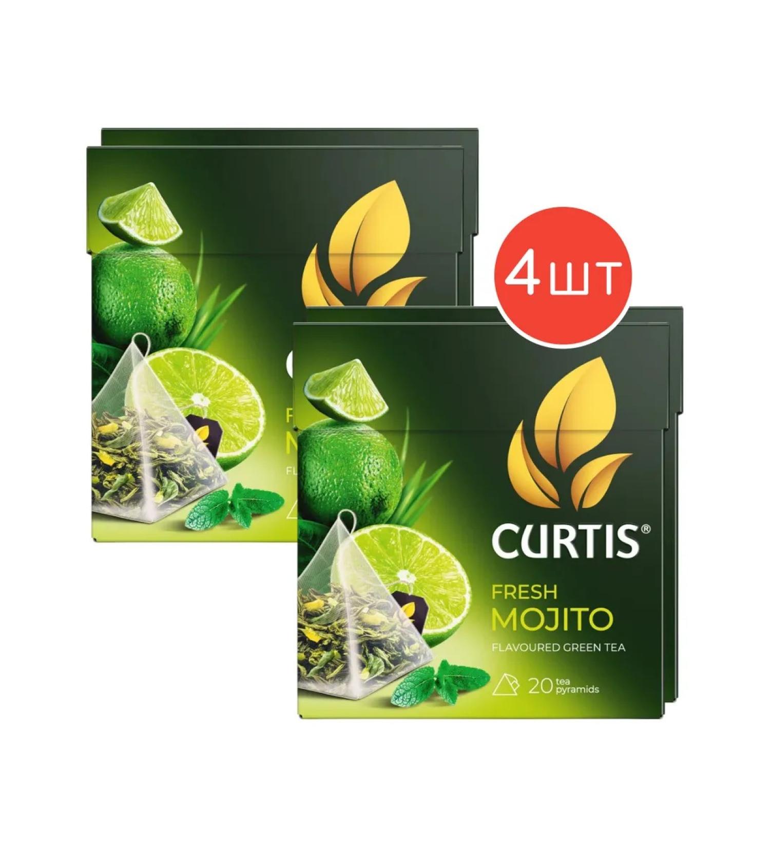 Curtis Green tea Fresh Mojito 20 pyramids 4 packages - Buy Online on GoSupps.com