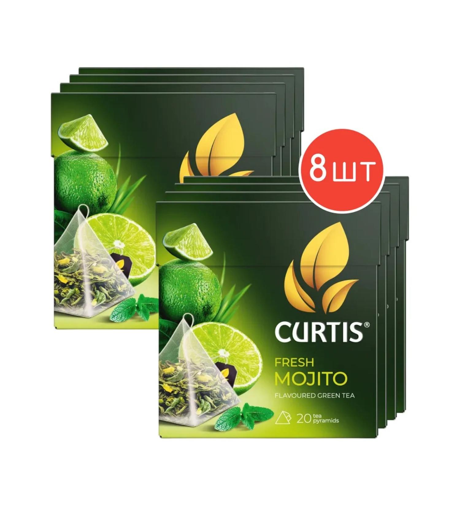 Curtis Green tea Fresh Mojito 20 pyramids 8 packages - Buy Online on GoSupps.com