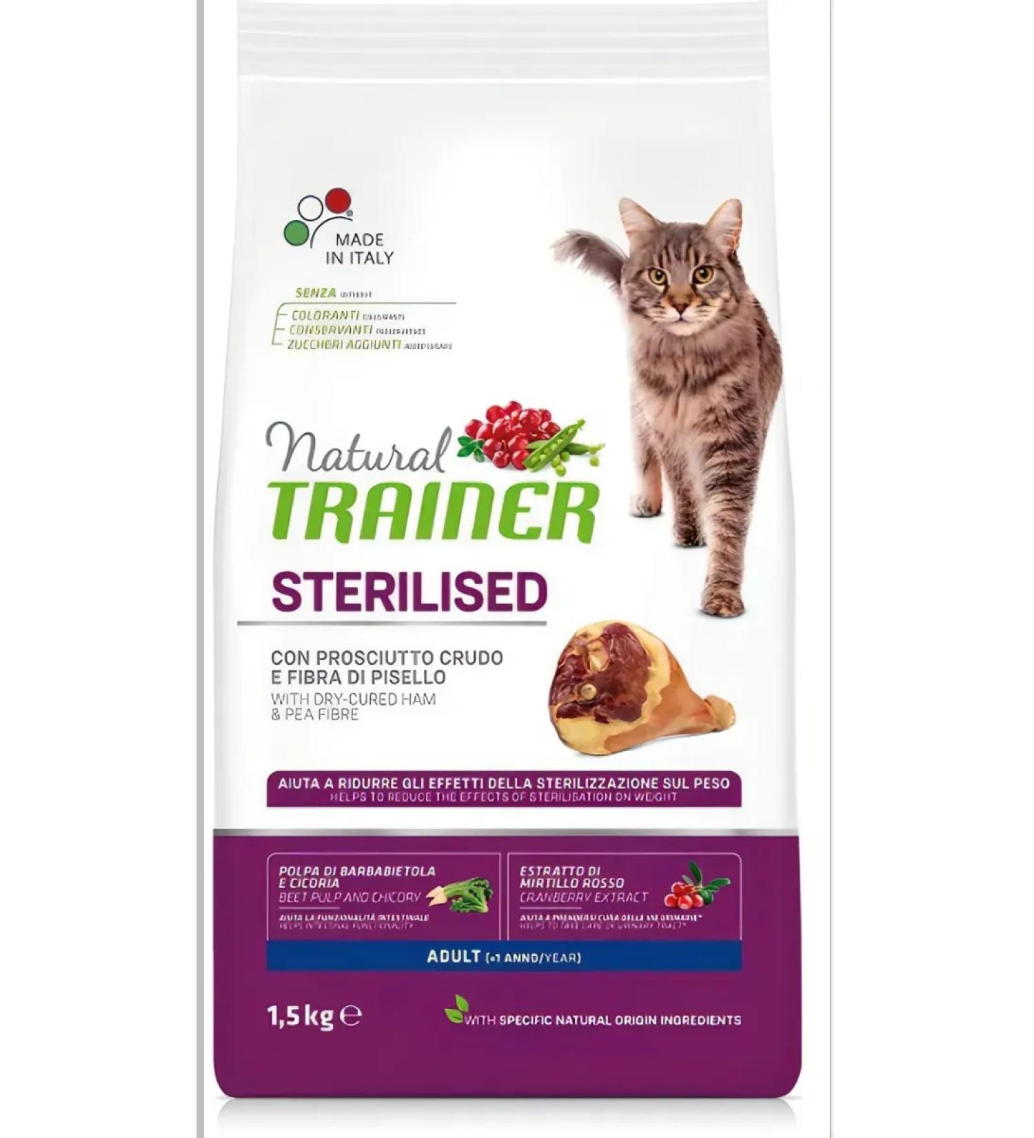 Natural Trainer for sterilized cats with a damp ham 1.5 kg - Buy Online on GoSupps.com