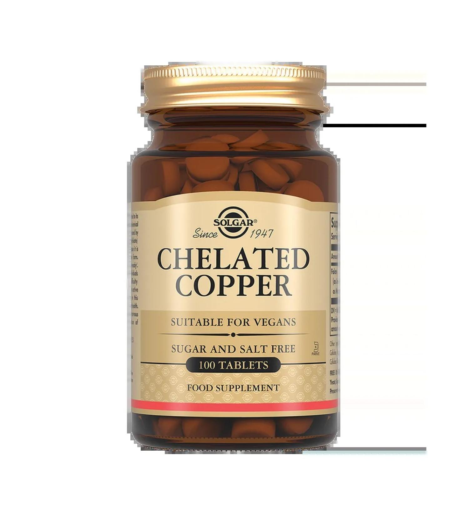 Solgar Helat copper tablets 100 pcs - Buy Online on GoSupps.com