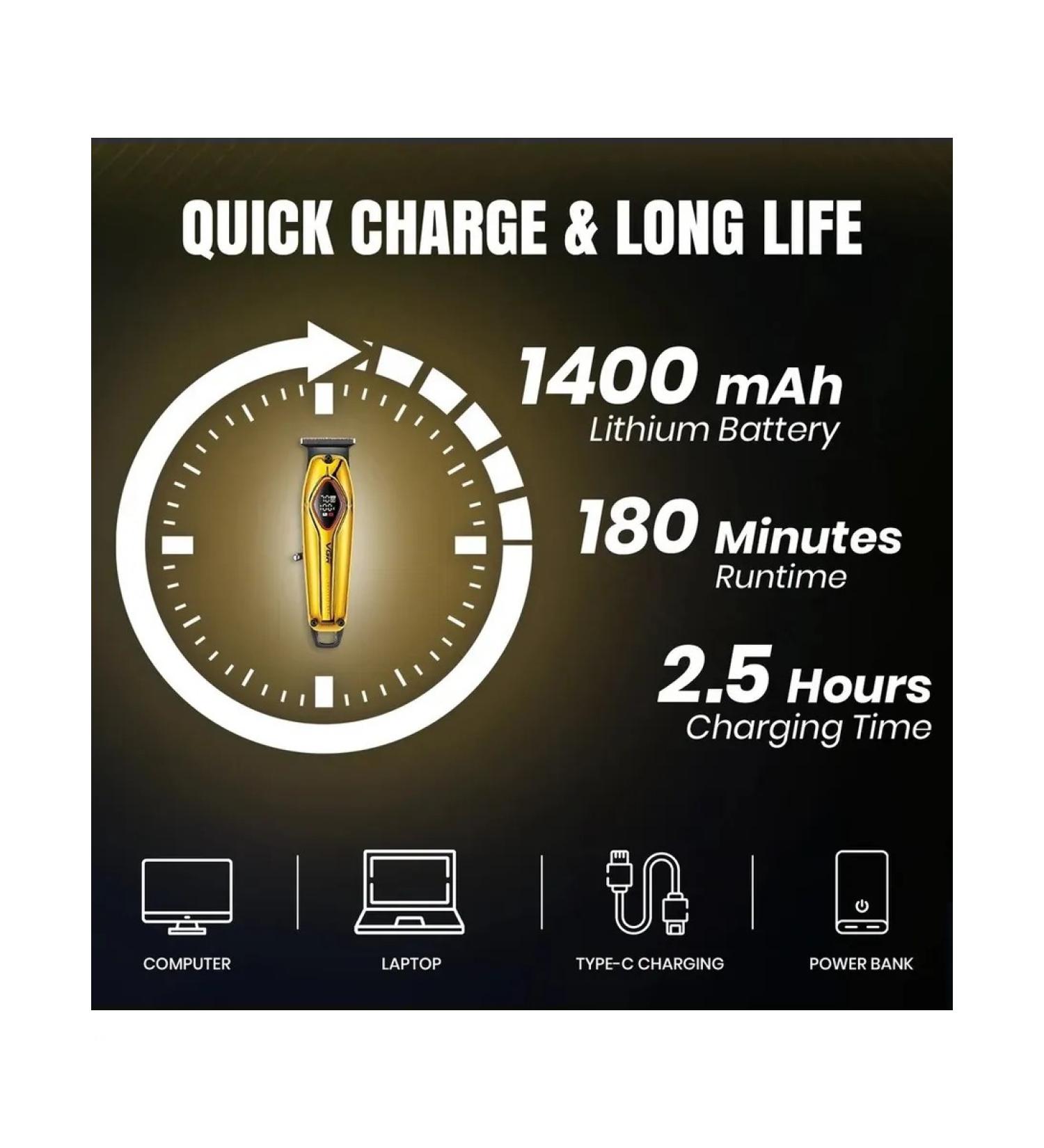 Premium-trimmer for haircuts with gold coating - Buy Online on GoSupps.com