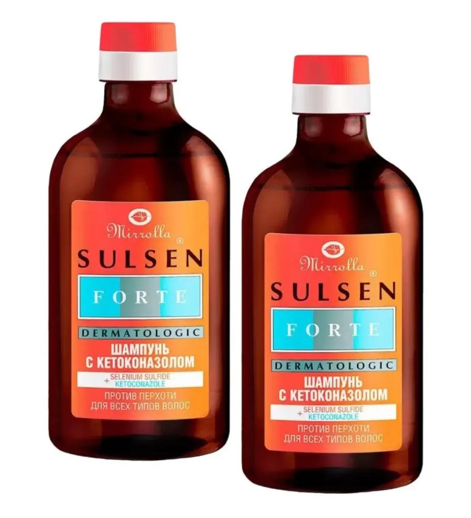 MIRROLLA SULSEN FORTE Fandworm shampoo with 250ml ketoconazole - 2 pcs - Buy Online on GoSupps.com