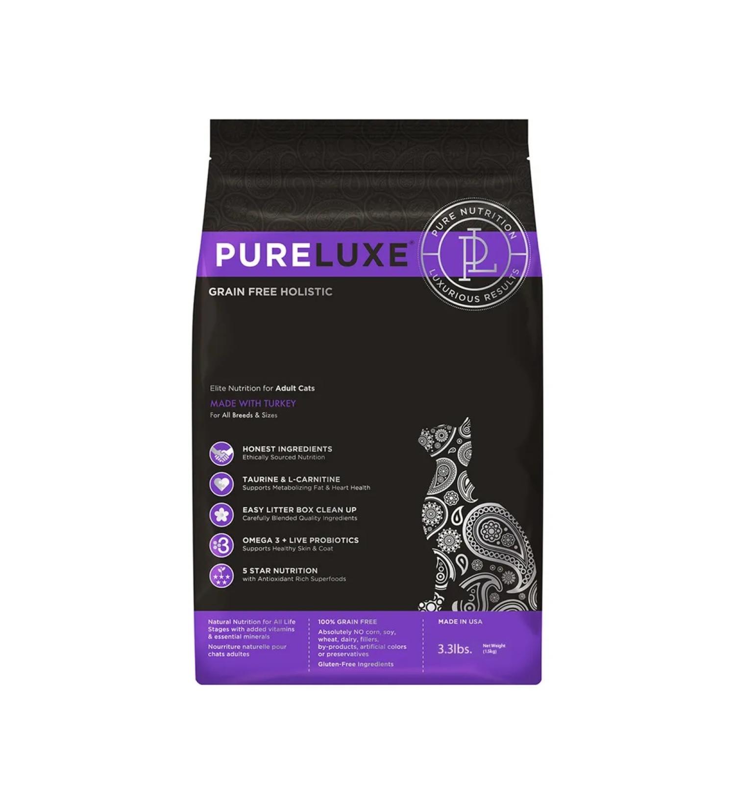 PureLuxe Dry food for adult cats with turkey 1.5 kg - Buy Online on GoSupps.com
