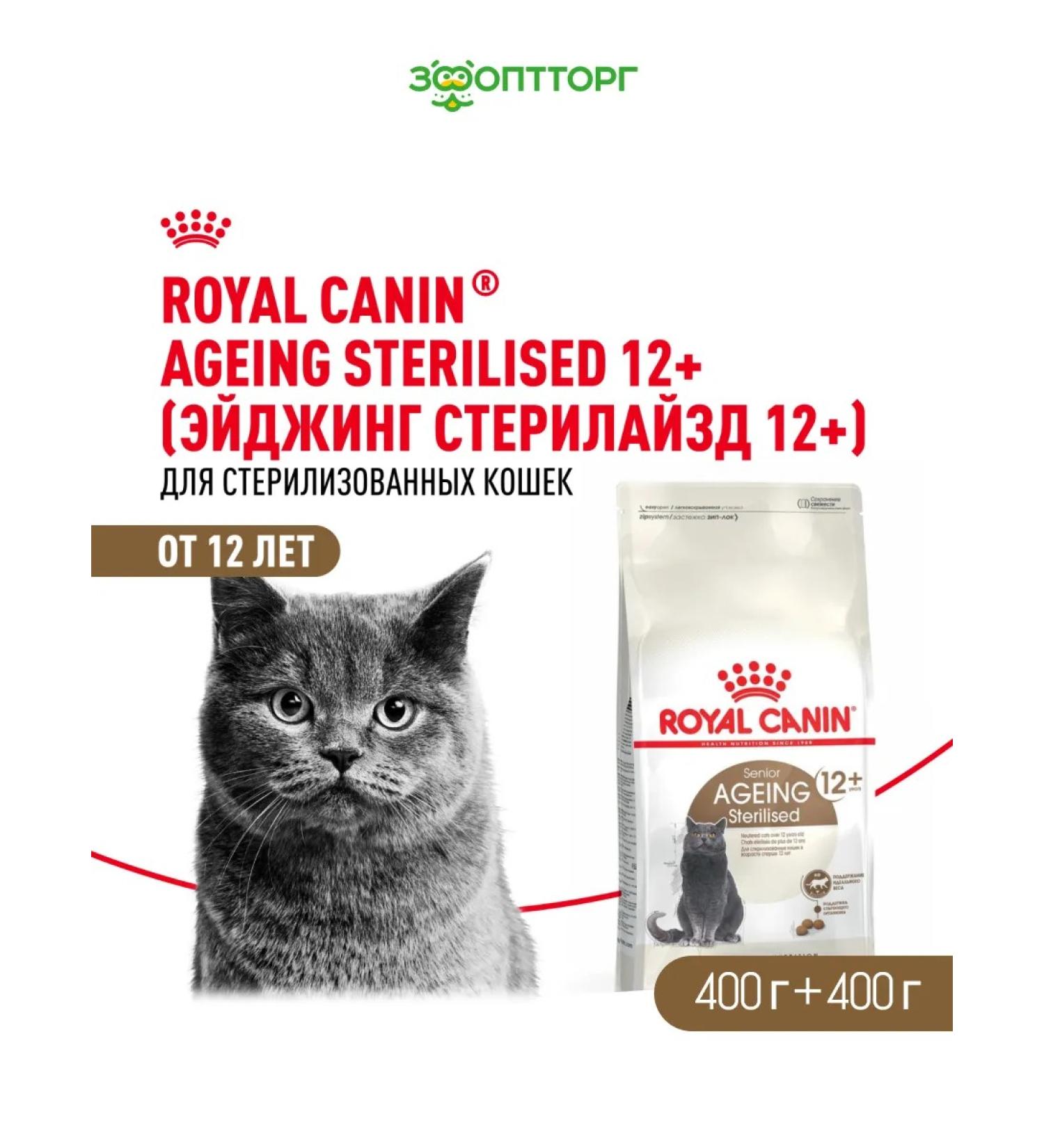 ROYAL CANIN Dry food for sterilized cats 400 gr. x 2 pcs - Buy Online on GoSupps.com