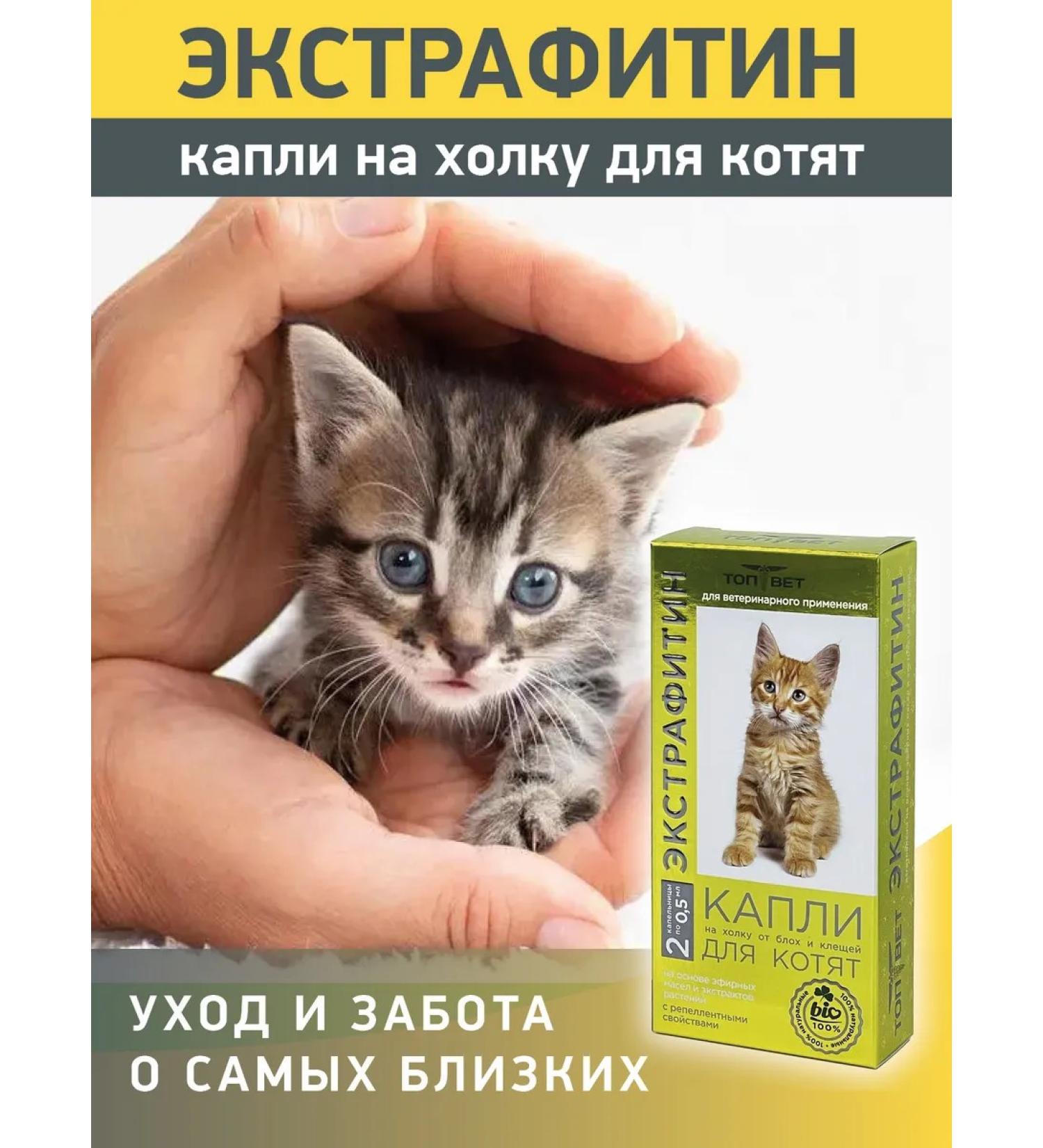 TOPVET Drops from fleas for cats (kittens) "Extrafitin" 2x0.5 ml - Buy Online on GoSupps.com