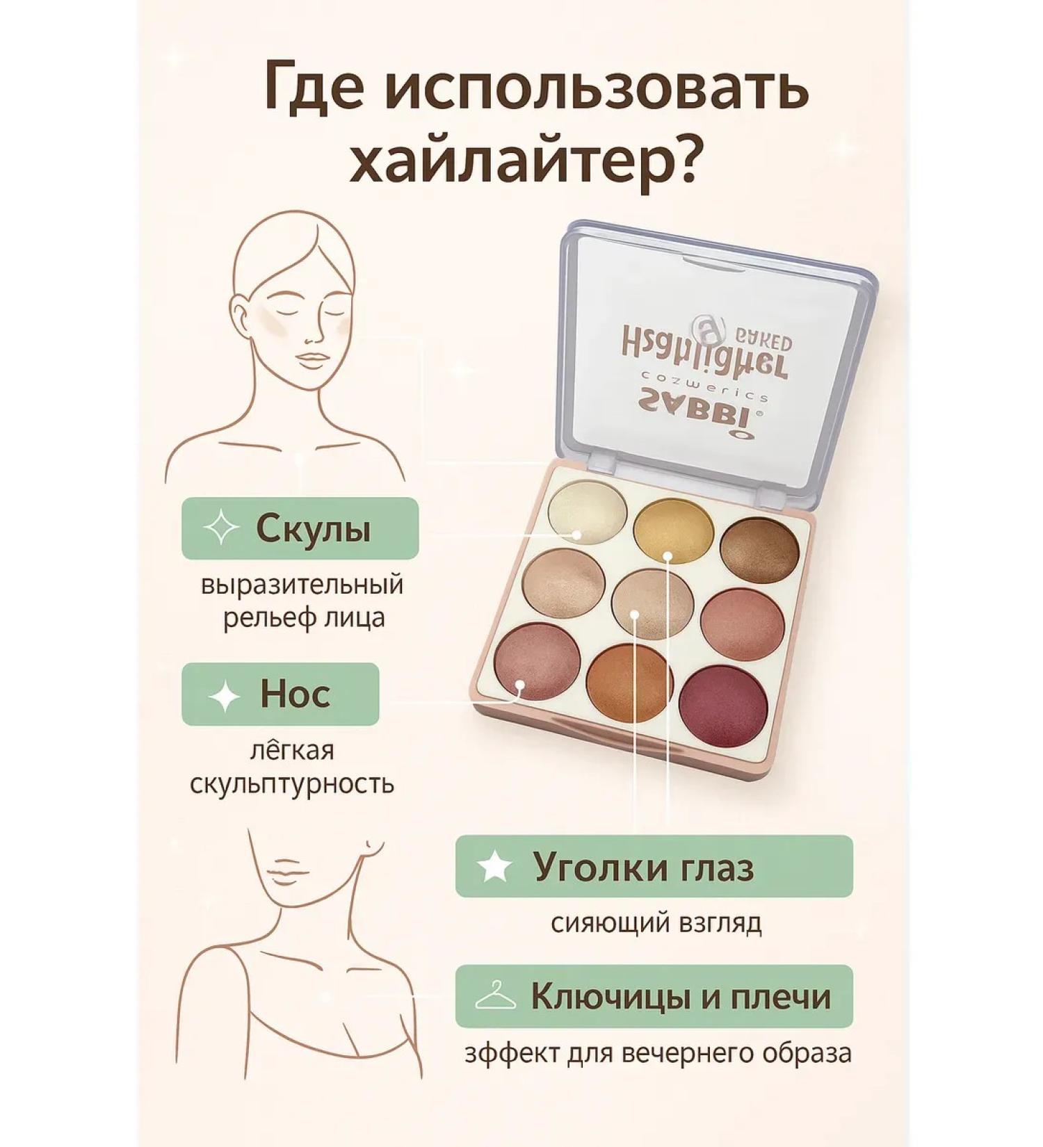 ZRN2 Palette highlighters 9 shades No. 2 - Buy Online on GoSupps.com