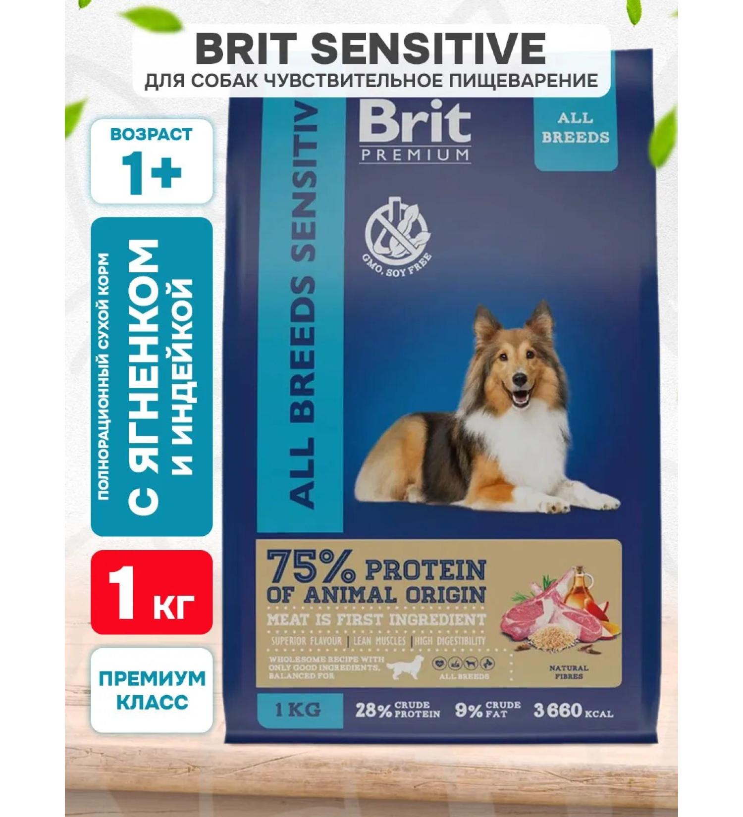 Brit Dry Premium food for sensitive dogs lambs 1 kg - Buy Online on GoSupps.com
